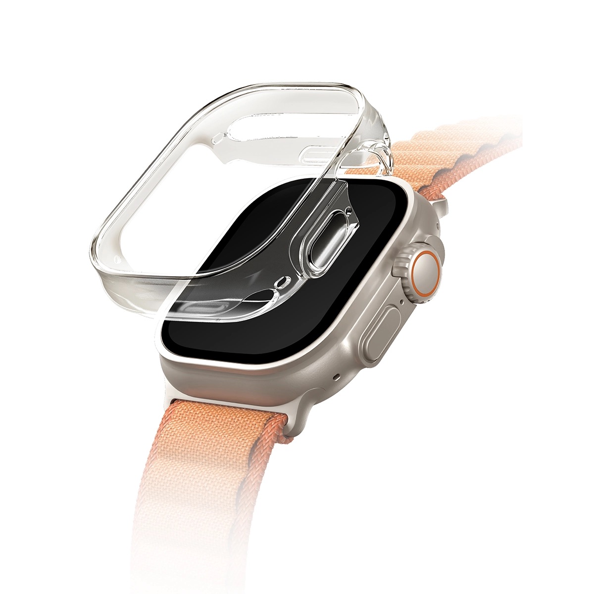 Foto 2 pulgar | Funda Transparente con Protector de Pantalla Cristal Templado para Apple Watch Ultra 49 mm