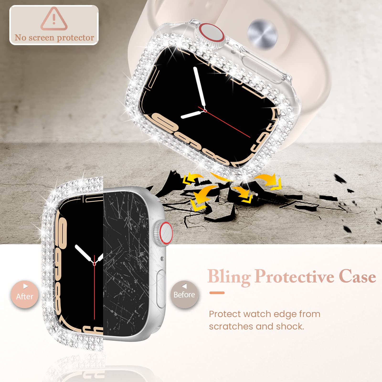 Foto 5 pulgar | Funda De Reloj Goton Bling Bumper Apple Watch Series 6/5/4/se De 40 Mm - Venta Internacional.