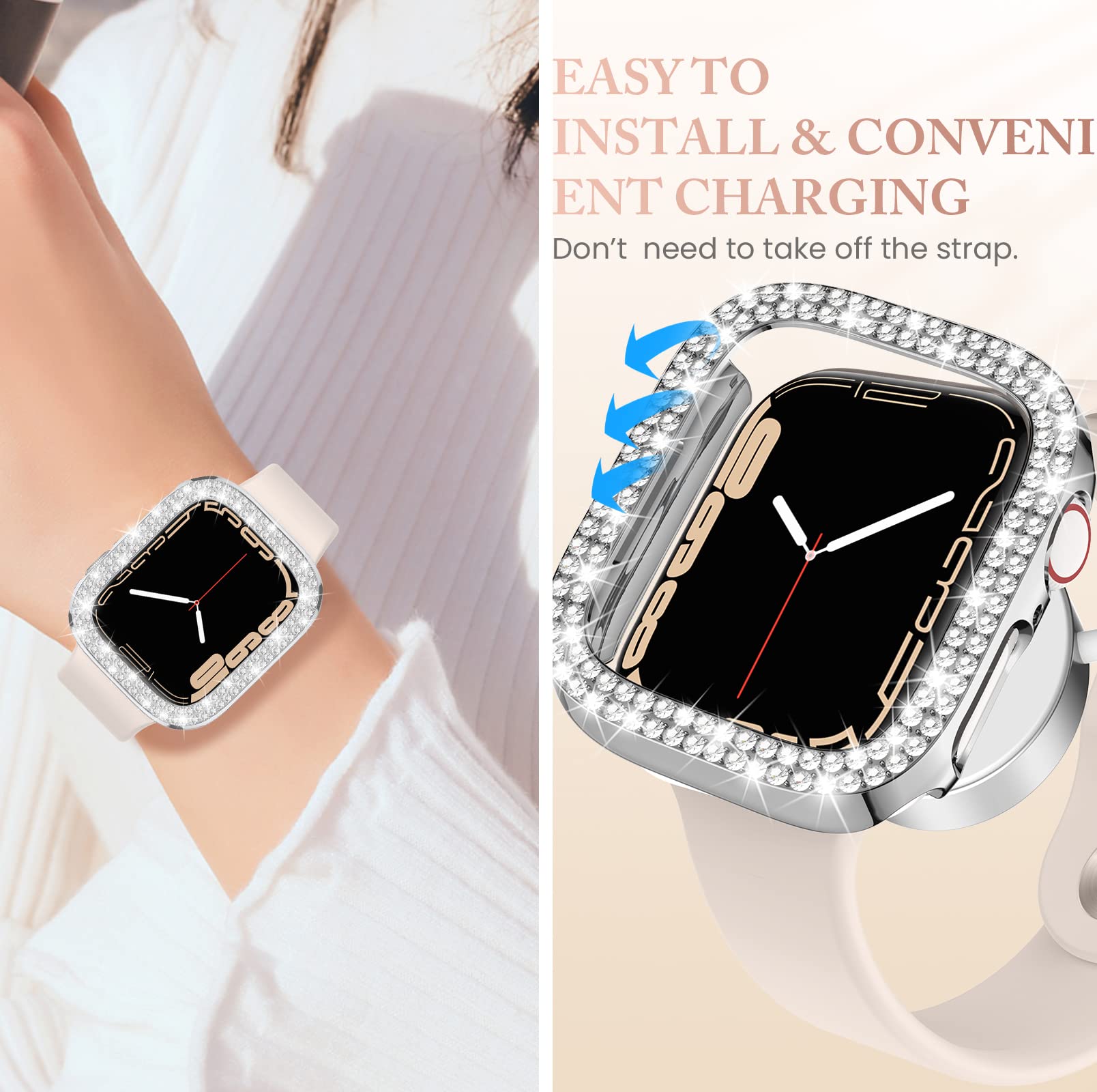 Foto 7 pulgar | Funda De Reloj Goton Bling Bumper Apple Watch Series 6/5/4/se De 40 Mm - Venta Internacional.