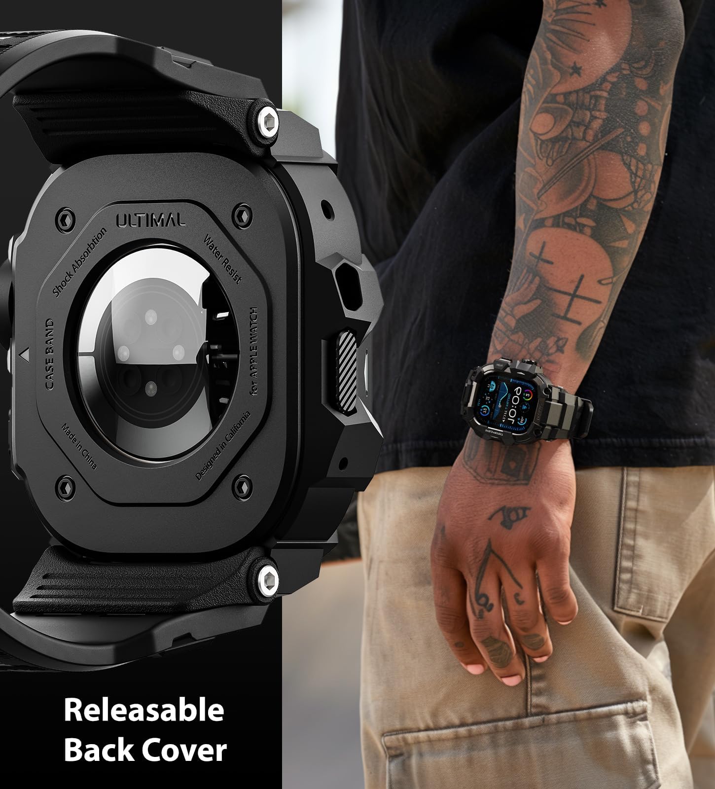 Foto 4 | Protector de Pantalla Ultimal para Apple Watch 49 mm con Correa Táctica - Venta Internacional