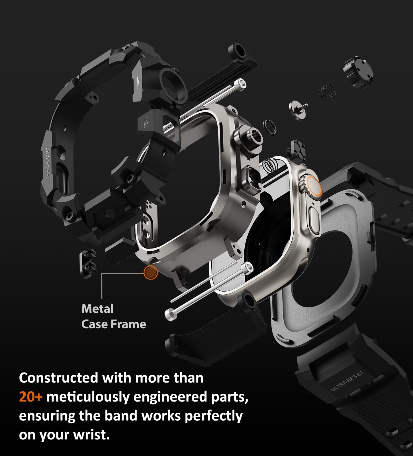 Foto 5 | Protector de Pantalla Ultimal para Apple Watch 49 mm con Correa Táctica - Venta Internacional