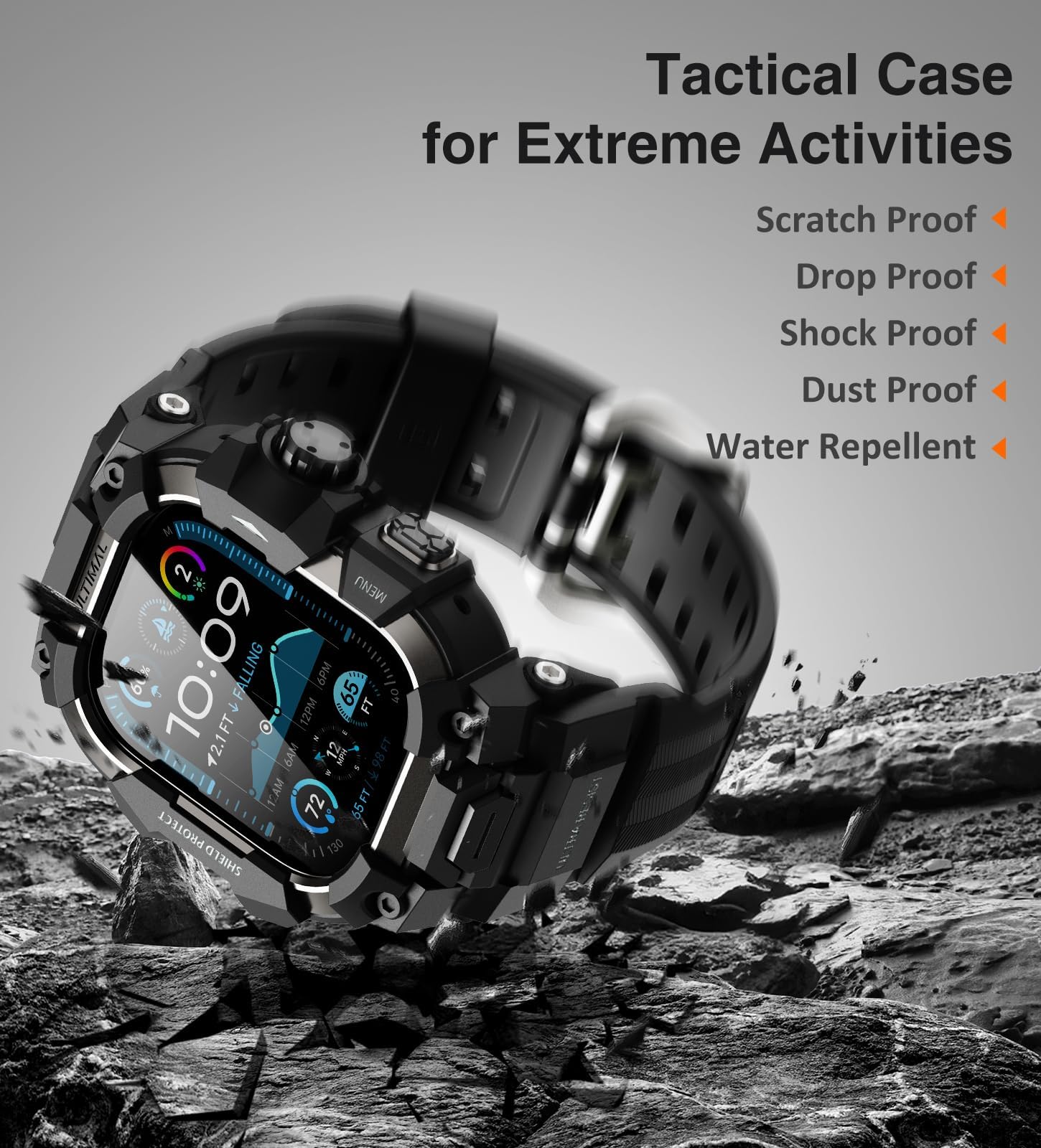Foto 7 pulgar | Protector de Pantalla Ultimal para Apple Watch 49 mm con Correa Táctica - Venta Internacional