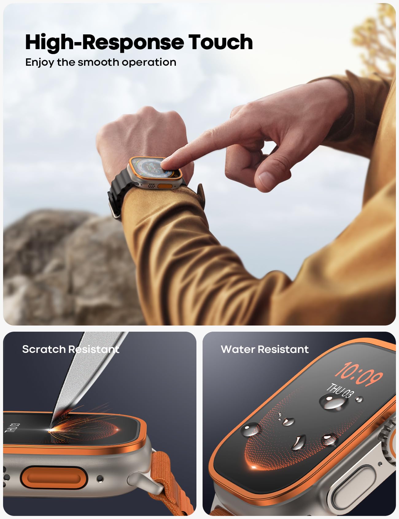 Foto 3 pulgar | Protector De Pantalla Y Funda Protectora Lamicall Para Apple Watch Ultra 2 - Venta Internacional.