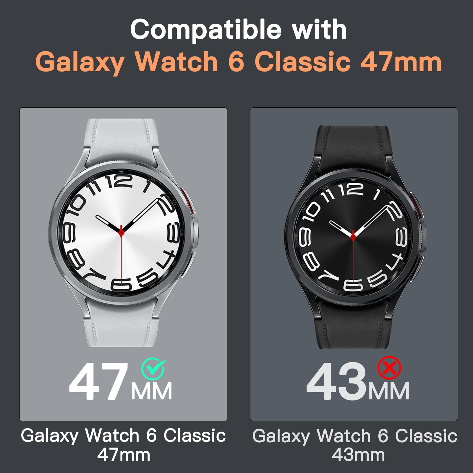 Foto 3 pulgar | Protector De Pantalla Jetech Para Samsung Galaxy Watch 6 Classic De 47 Mm - Venta Internacional.