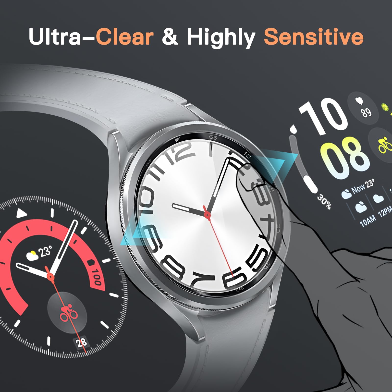 Foto 4 | Protector De Pantalla Jetech Para Samsung Galaxy Watch 6 Classic De 47 Mm - Venta Internacional.