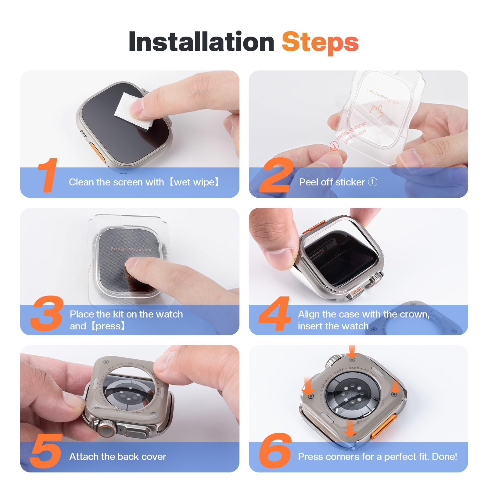Foto 7 pulgar | Funda Con Protector De Pantalla Goton Metal Para Apple Watch Ultra 2 De 49 Mm - Venta Internacional.