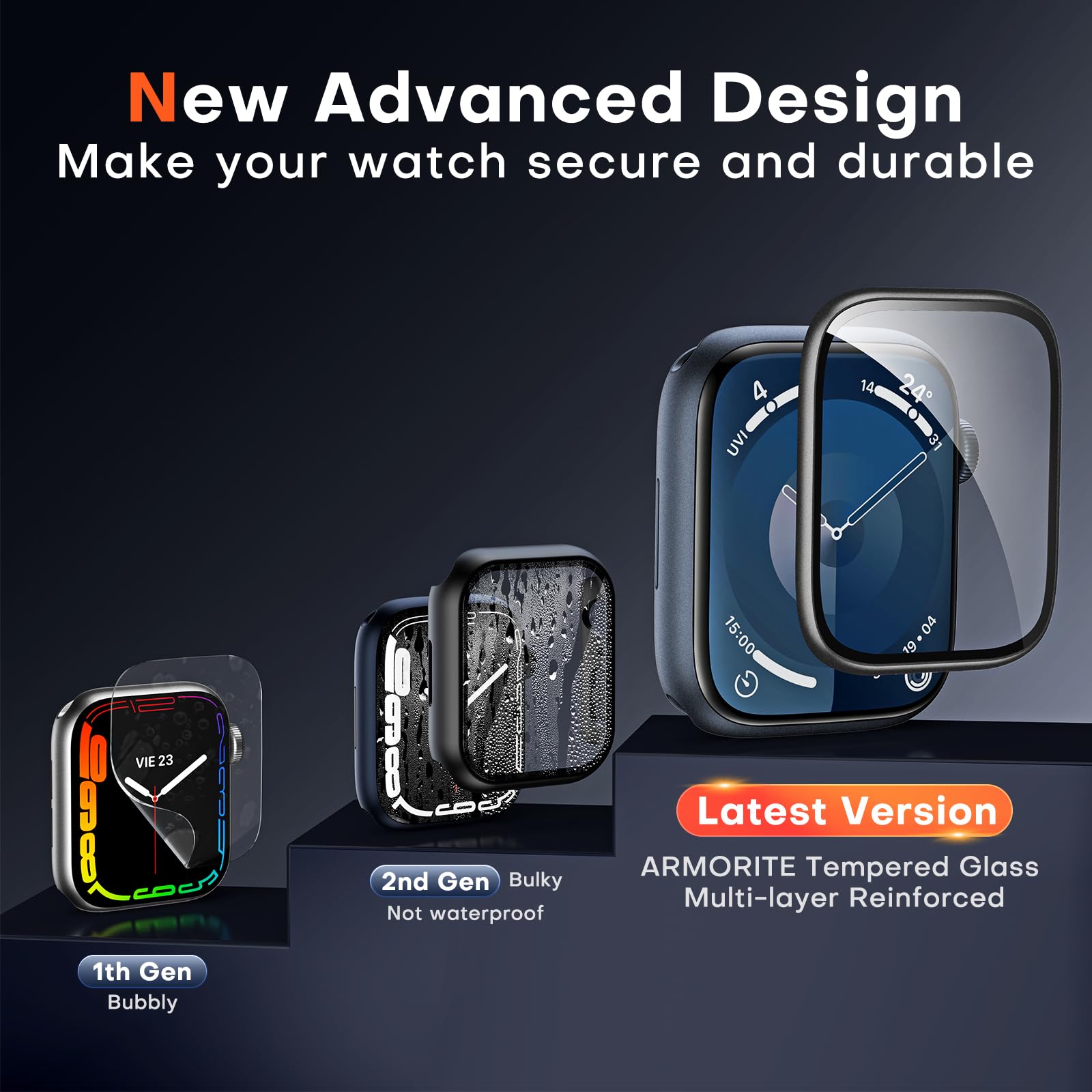 Foto 3 | Protector De Pantalla Tauri De Vidrio Templado Para Apple Watch De 41 Mm, Paquete De 2 - Venta Internacional.