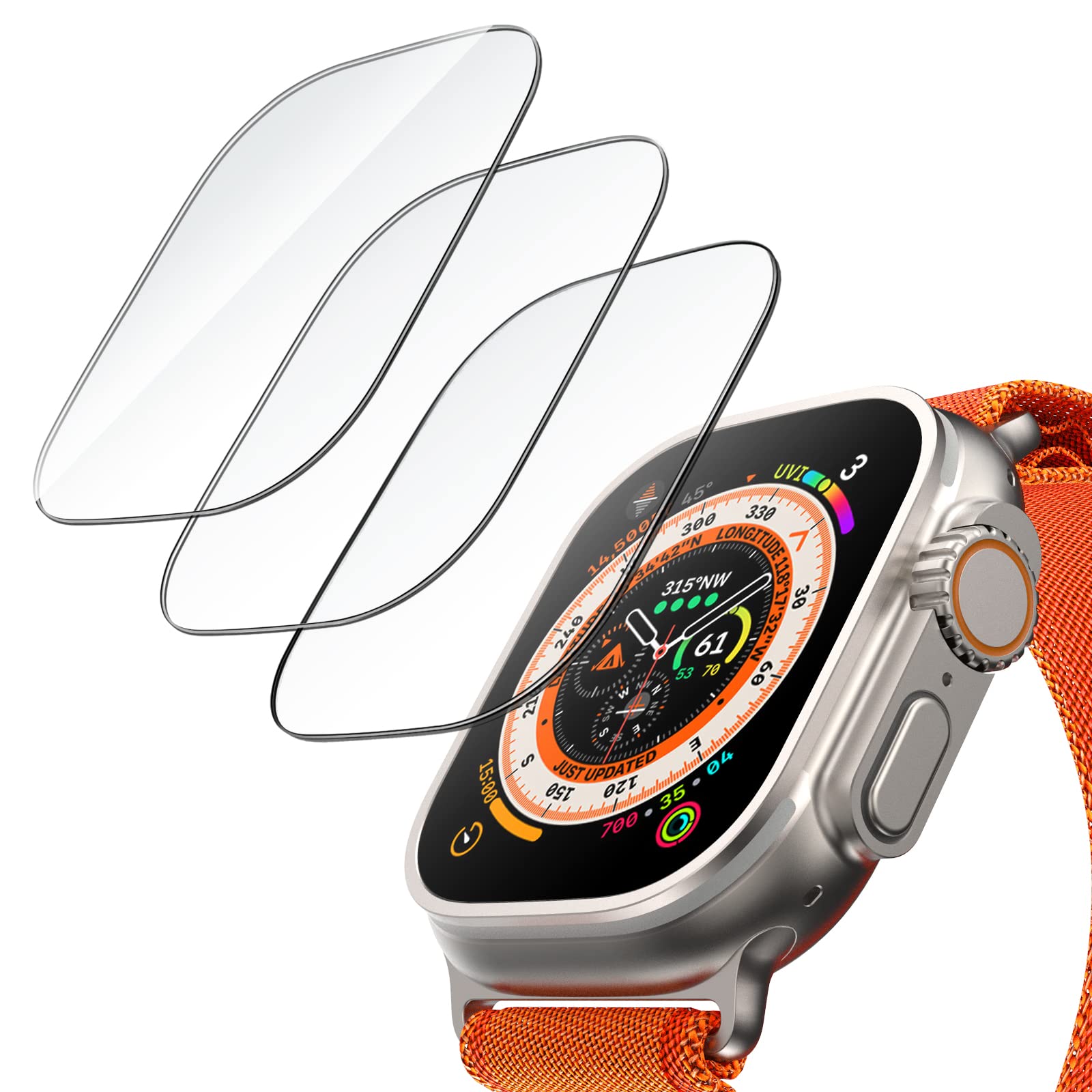 Foto 1 | Protector De Pantalla Jetech Para Apple Watch Ultra 2/1 De 49 Mm, Paquete De 3 - Venta Internacional.