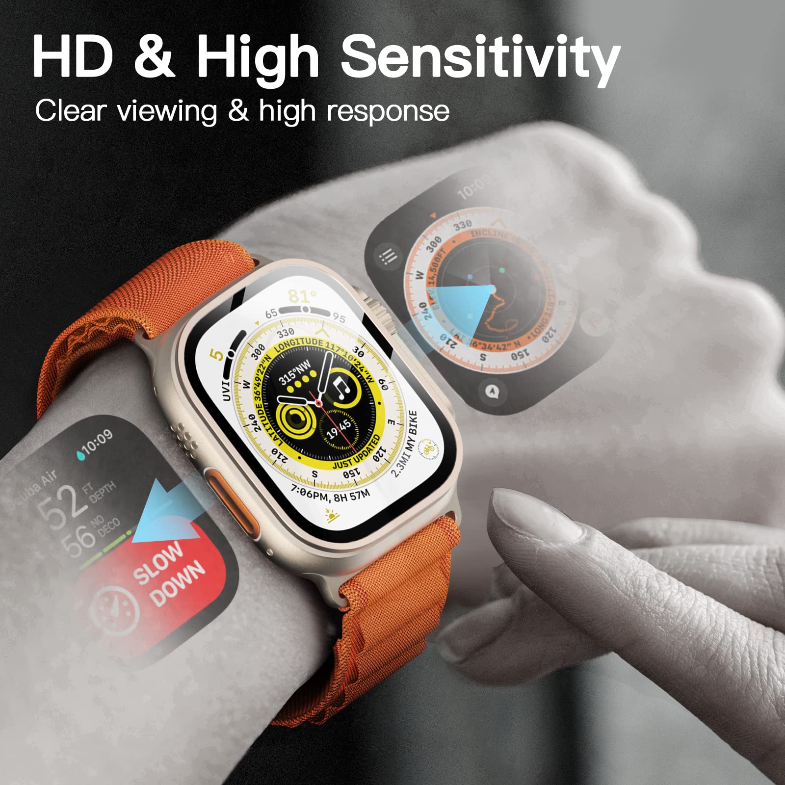 Foto 8 pulgar | Protector De Pantalla Jetech Para Apple Watch Ultra 2/1 De 49 Mm, Paquete De 3 - Venta Internacional.