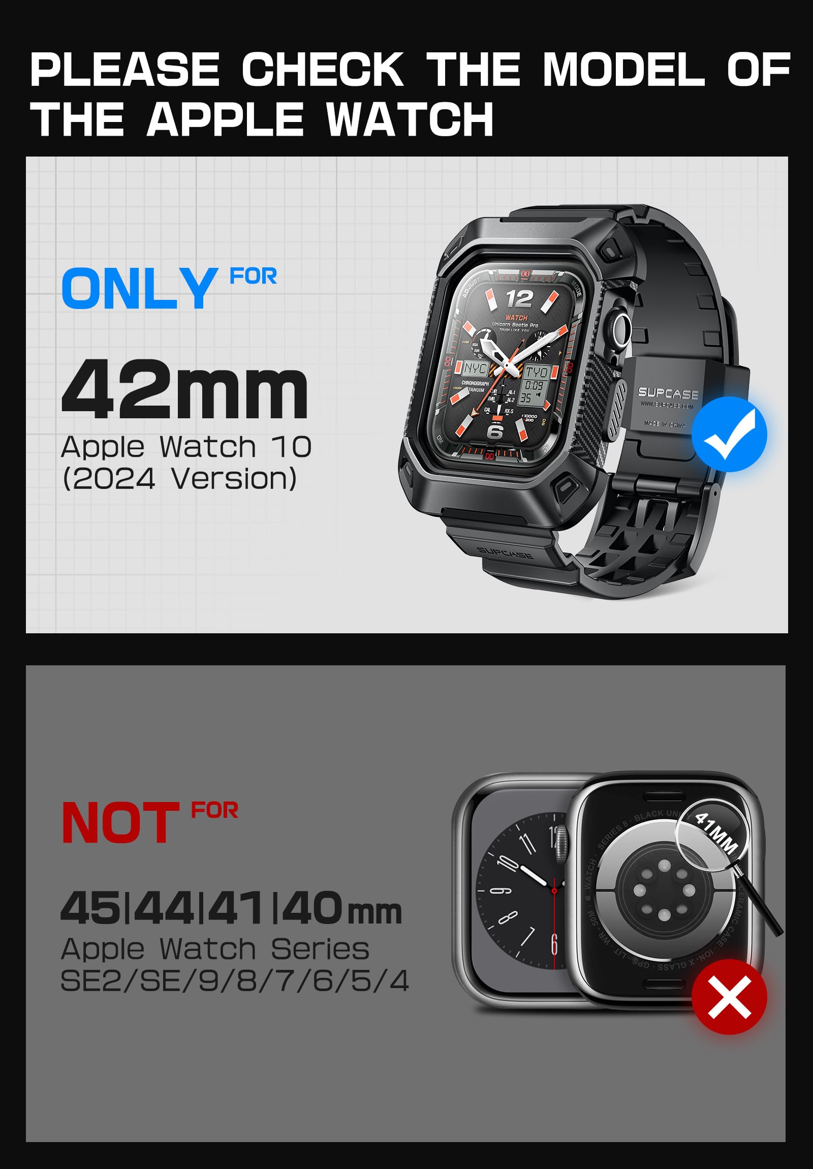 Foto 2 | Funda Con Correa Supcase Unicorn Beetle Pro Para Apple Watch 10 42 Mm - Venta Internacional.