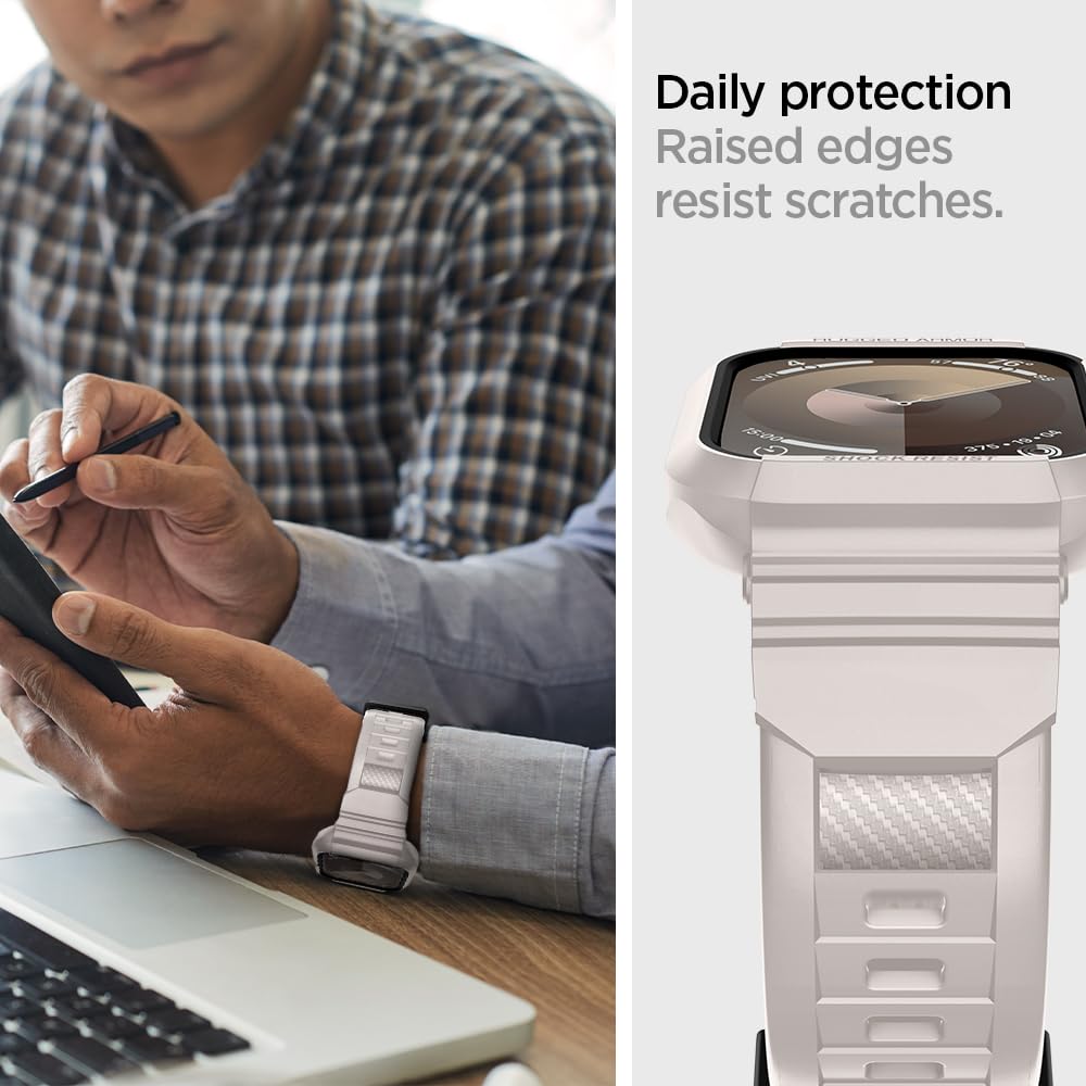 Foto 7 pulgar | Funda Con Correa Para Apple Watch Spigen Rugged Armor Pro Dune De 45 Mm/44 Mm, Color Beige - Venta Internacional.