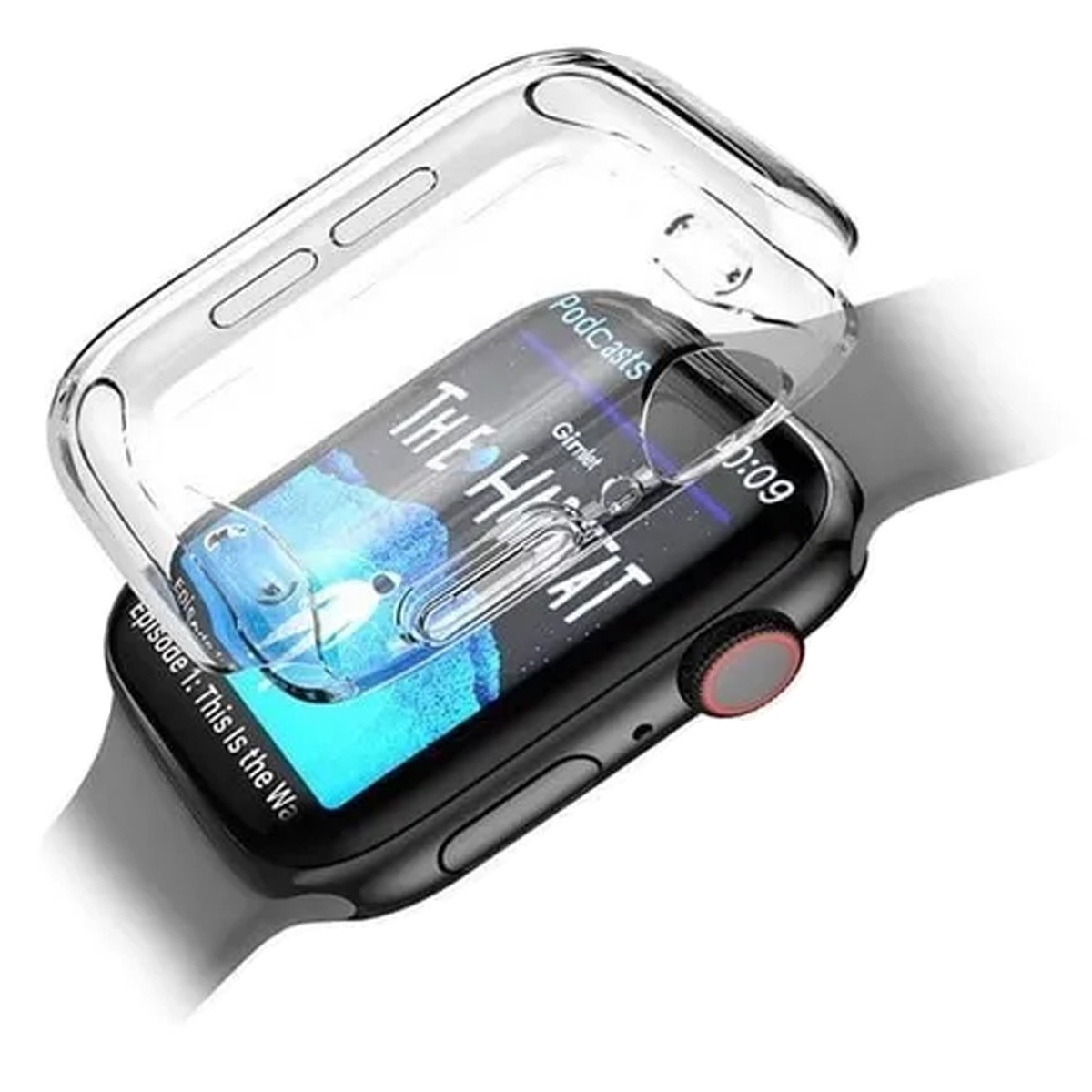 Case Transparente Compatible con Apple Watch 44 mm, Protección Antigolpes y Diseño Delgado