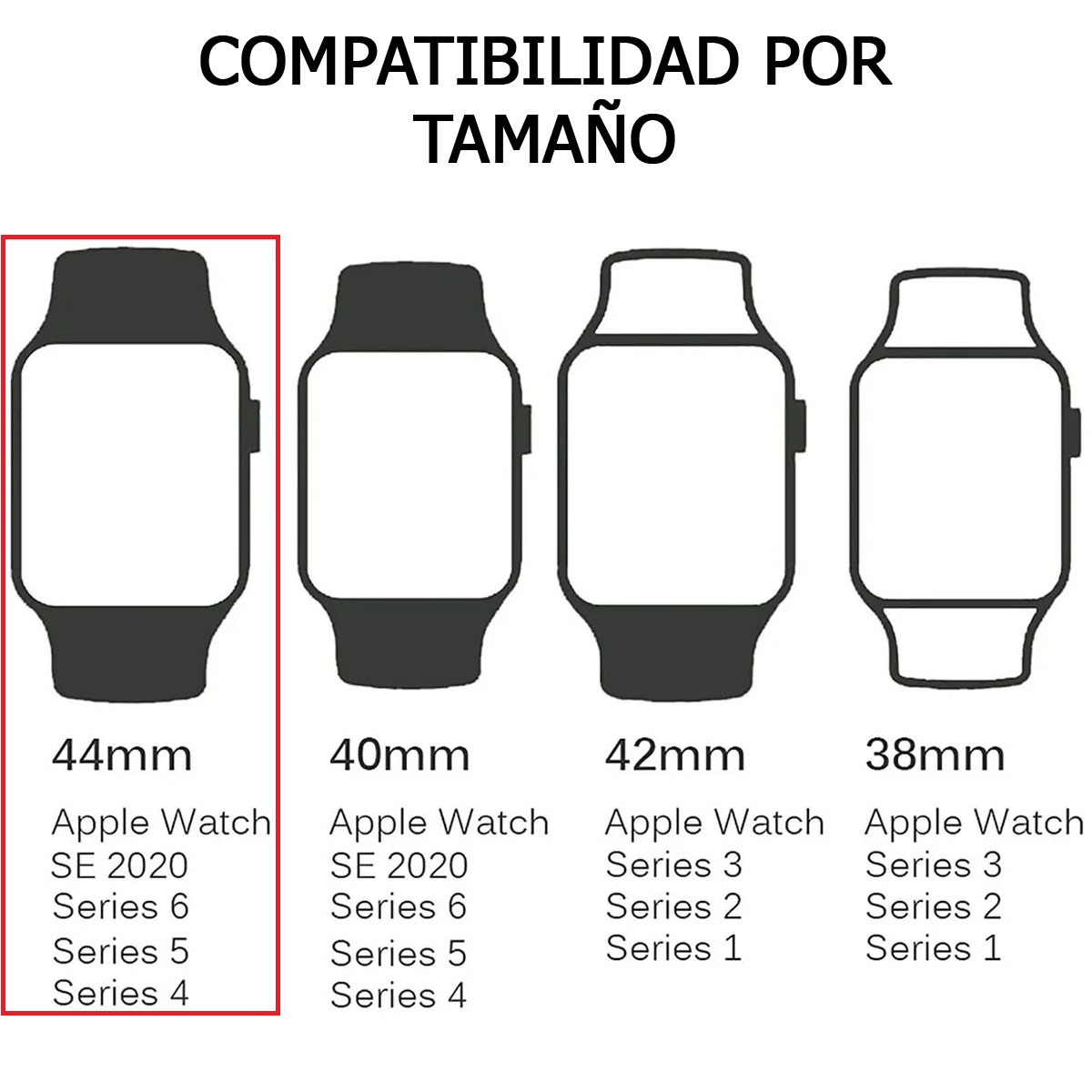 Foto 3 pulgar | Case Transparente Compatible con Apple Watch 44 mm, Protección Antigolpes y Diseño Delgado