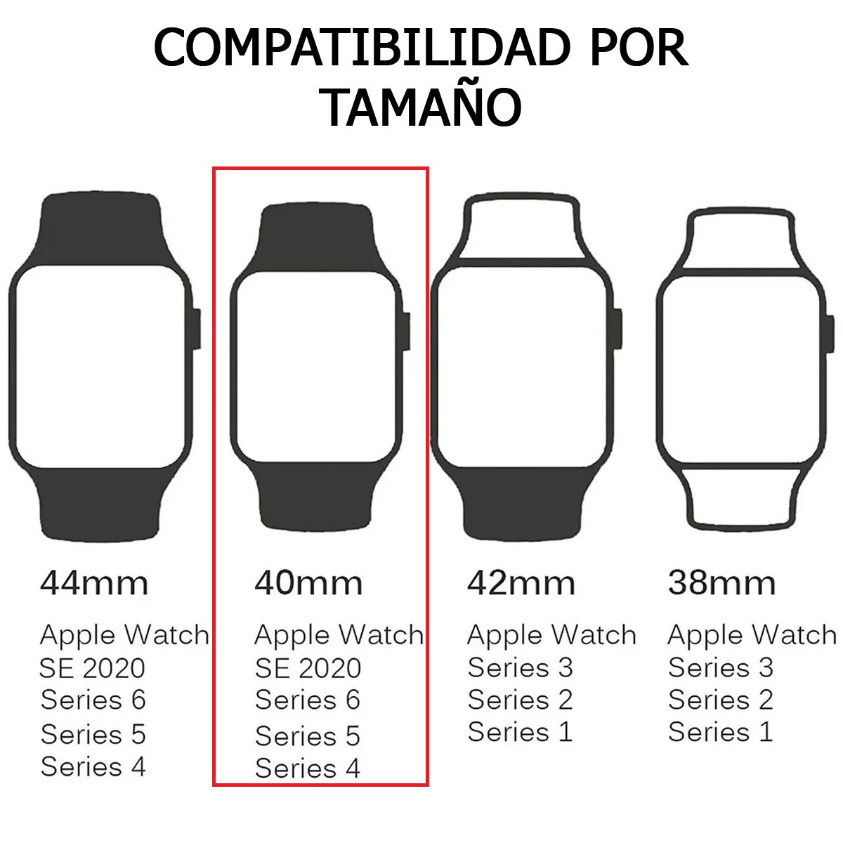 Foto 3 pulgar | Case Transparente Compatible con Apple Watch 38 mm, Protección Antigolpes y Diseño Delgado