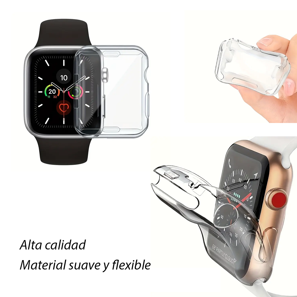 Foto 6 pulgar | Case Transparente Compatible con Apple Watch 38 mm, Protección Antigolpes y Diseño Delgado