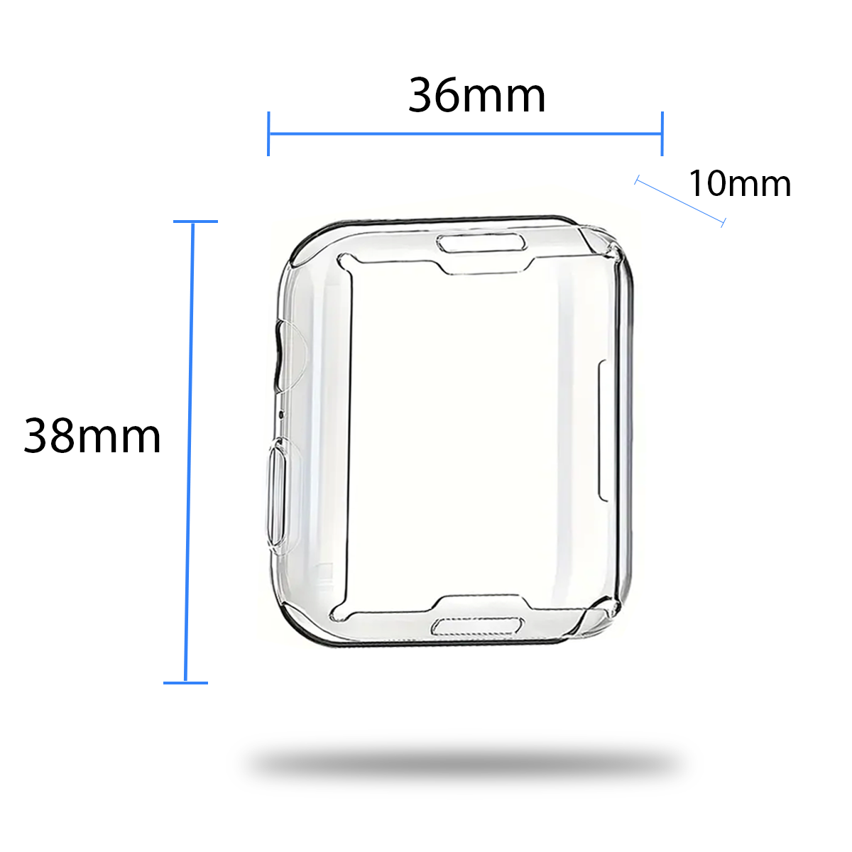 Foto 7 pulgar | Case Transparente Compatible con Apple Watch 38 mm, Protección Antigolpes y Diseño Delgado