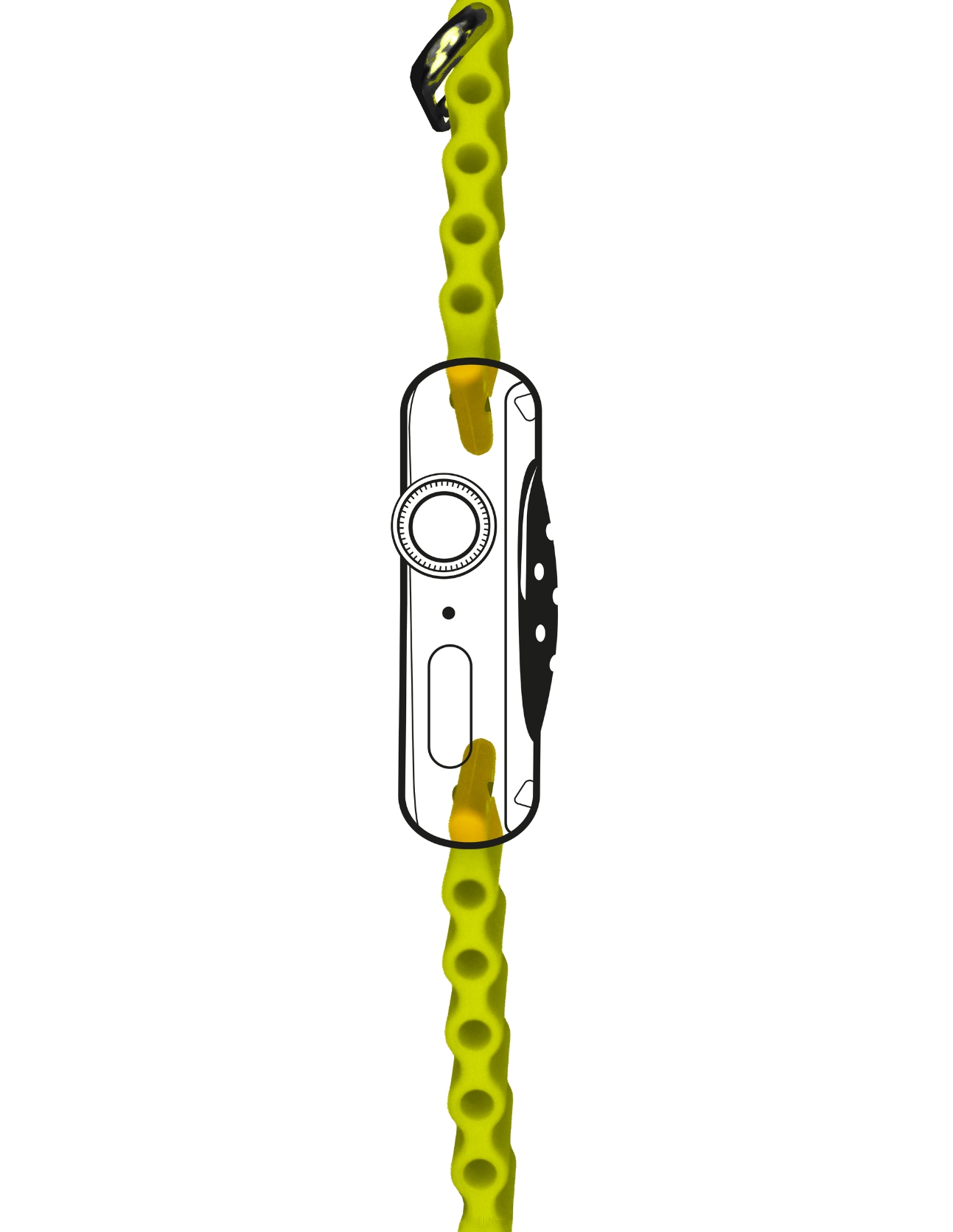 Foto 5 pulgar | Correa de Silicón Ecomlab para Apple Watch color Amarillo 38/40/41 Mm