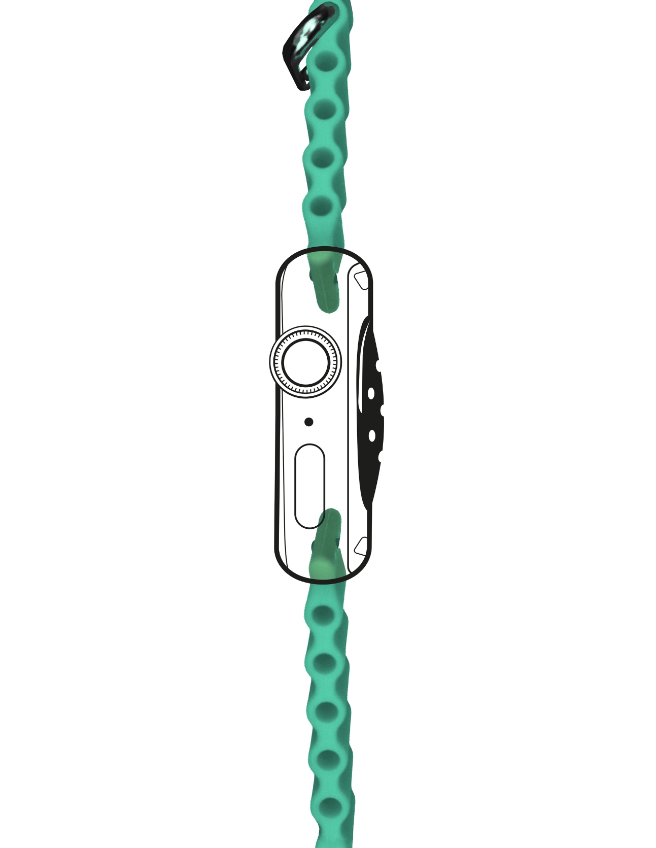 Foto 5 pulgar | Correa de Silicón Ecomlab  Apple Watch color Verde Aqua  42/44/45/49 Mm