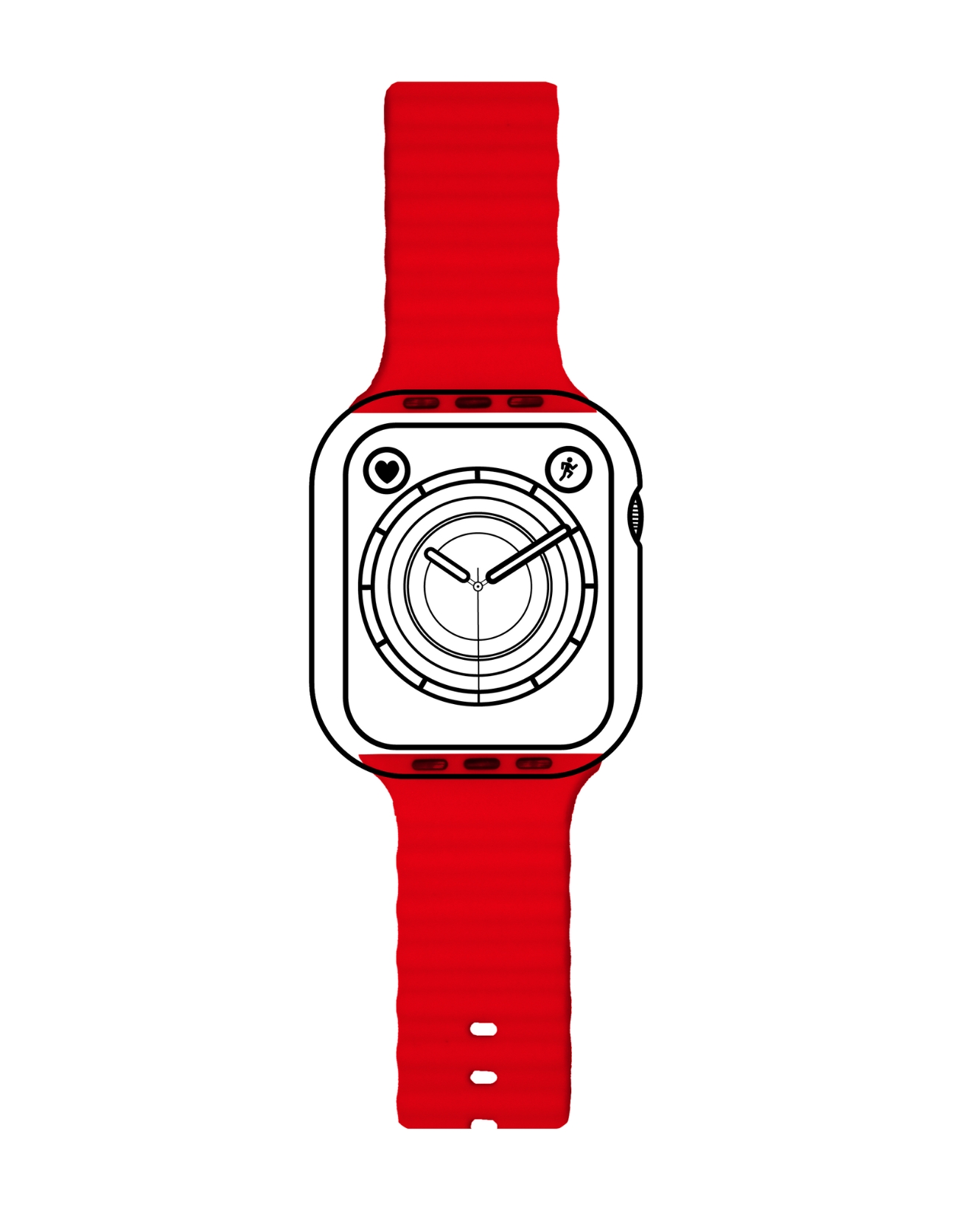 Foto 2 pulgar | Correa de Silicón Ecomlab  Apple Watch color  Rojo 38/40/41 Mm