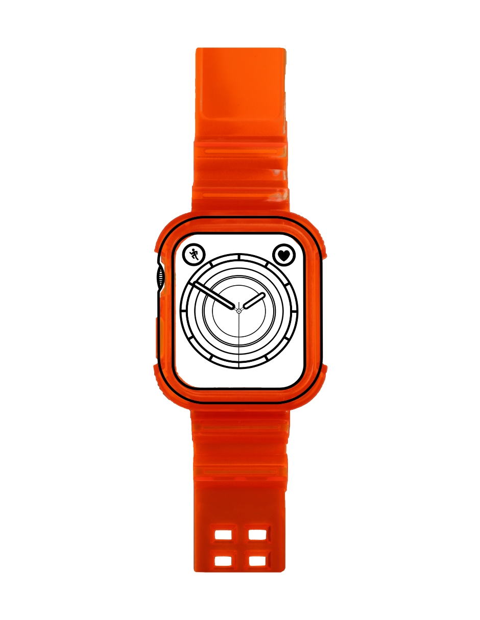 Foto 2 pulgar | Correa Uso Rudo Apple Watch Ecomlab Naranja 42/44/45mm