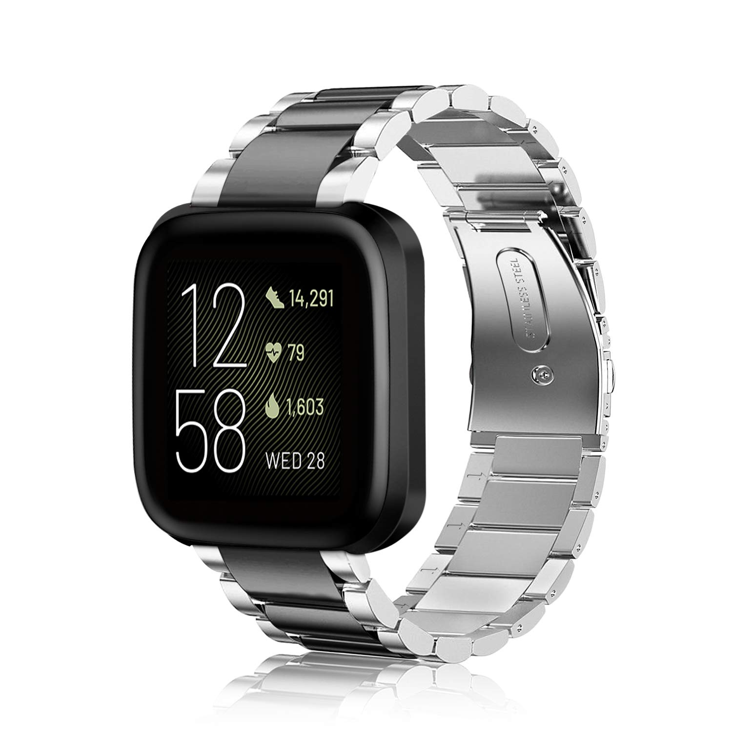 Foto 2 pulgar | Correa Metálica Compatible con El Reloj Inteligente Fitbit Versa Fintie - Venta Internacional