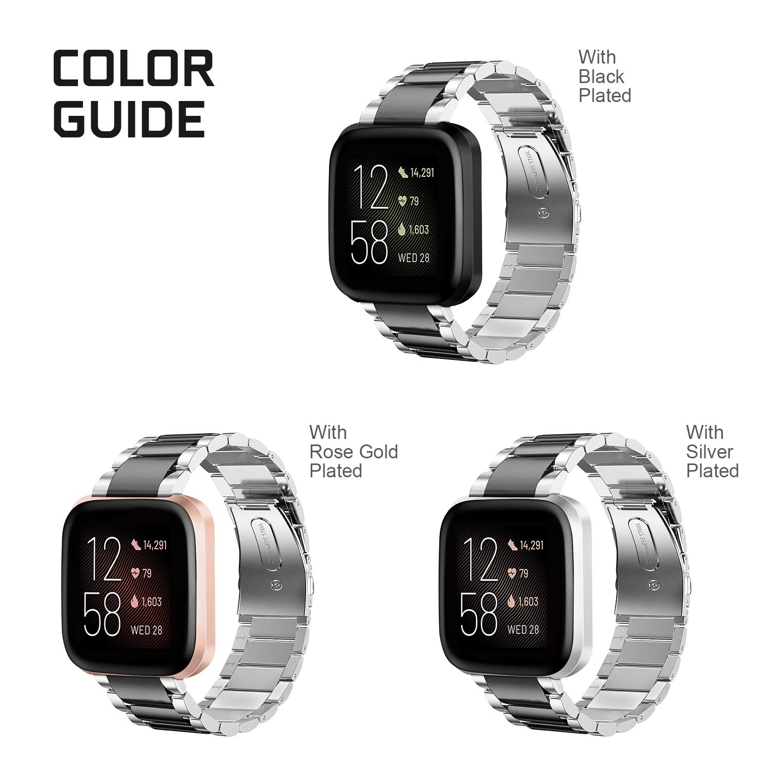 Foto 6 | Correa Metálica Compatible con El Reloj Inteligente Fitbit Versa Fintie - Venta Internacional
