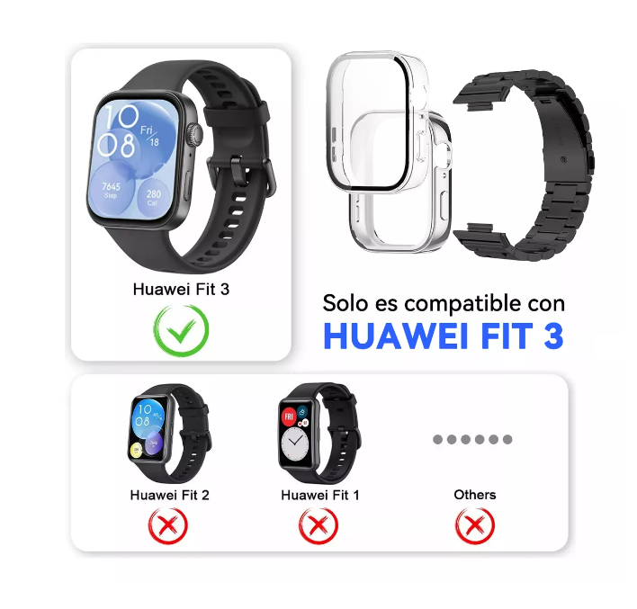 Foto 3 pulgar | Correa para Huawei Watch Fit 3 con Case