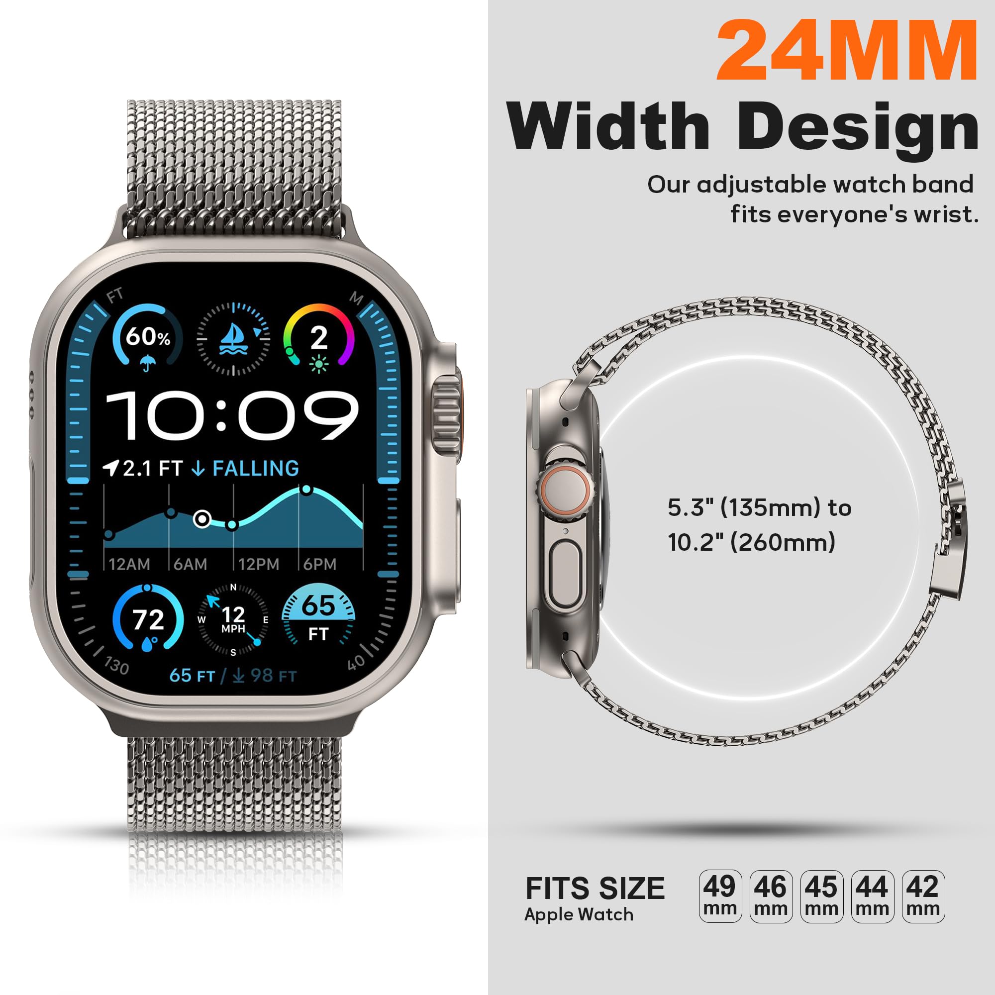 Foto 5 pulgar | Pulseras De Reloj Seizehe Milanese Loop Compatibles Con Apple Watch - Venta Internacional.