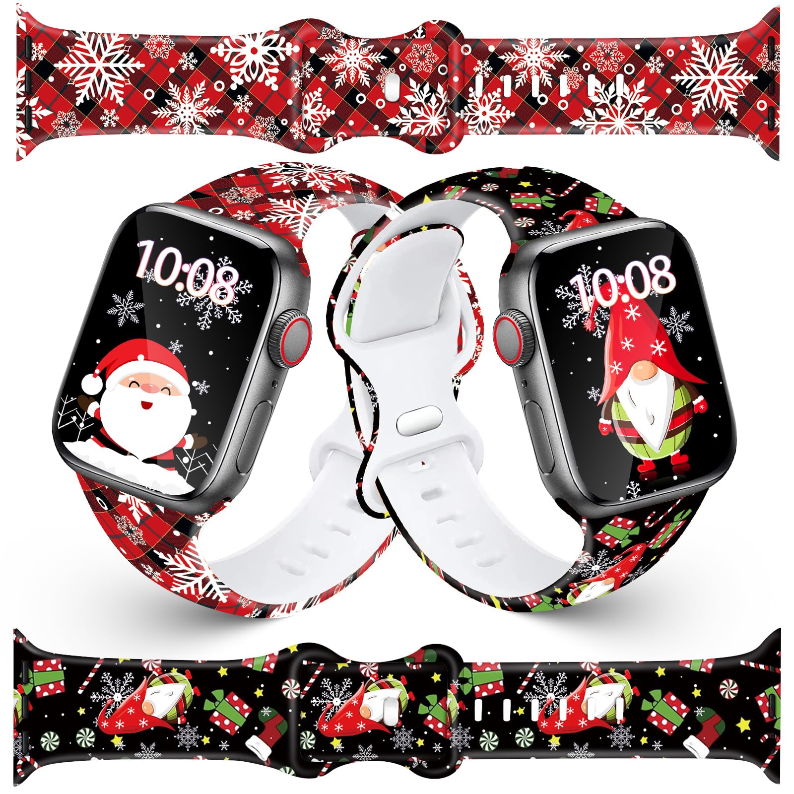 Foto 2 pulgar | Correa De Reloj Mylooverleo Christmas De Silicona Para Apple Watch, 38-49 Mm - Venta Internacional.
