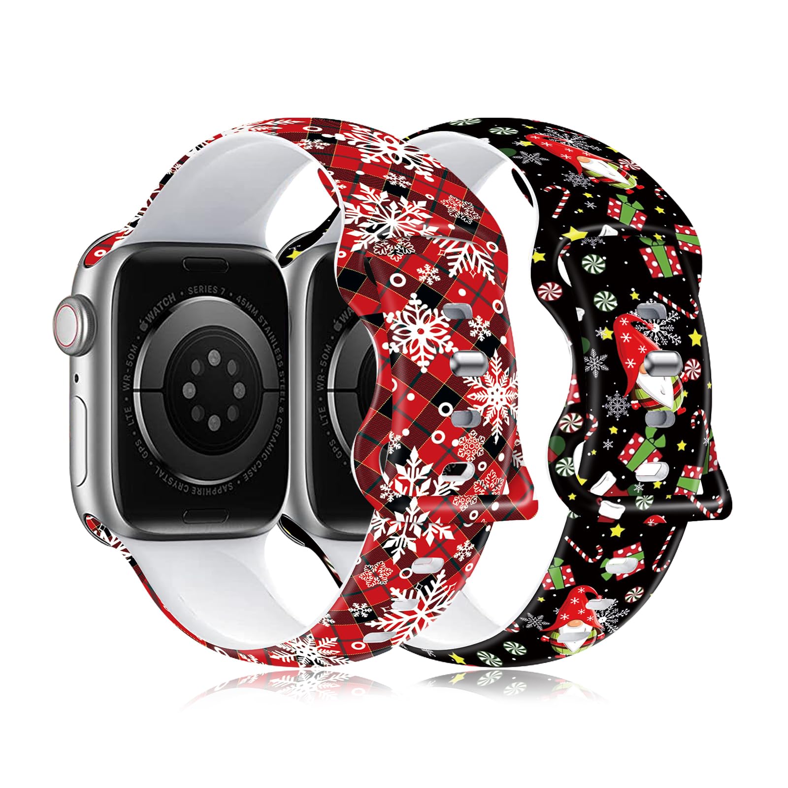 Foto 8 pulgar | Correa De Reloj Mylooverleo Christmas De Silicona Para Apple Watch, 38-49 Mm - Venta Internacional.