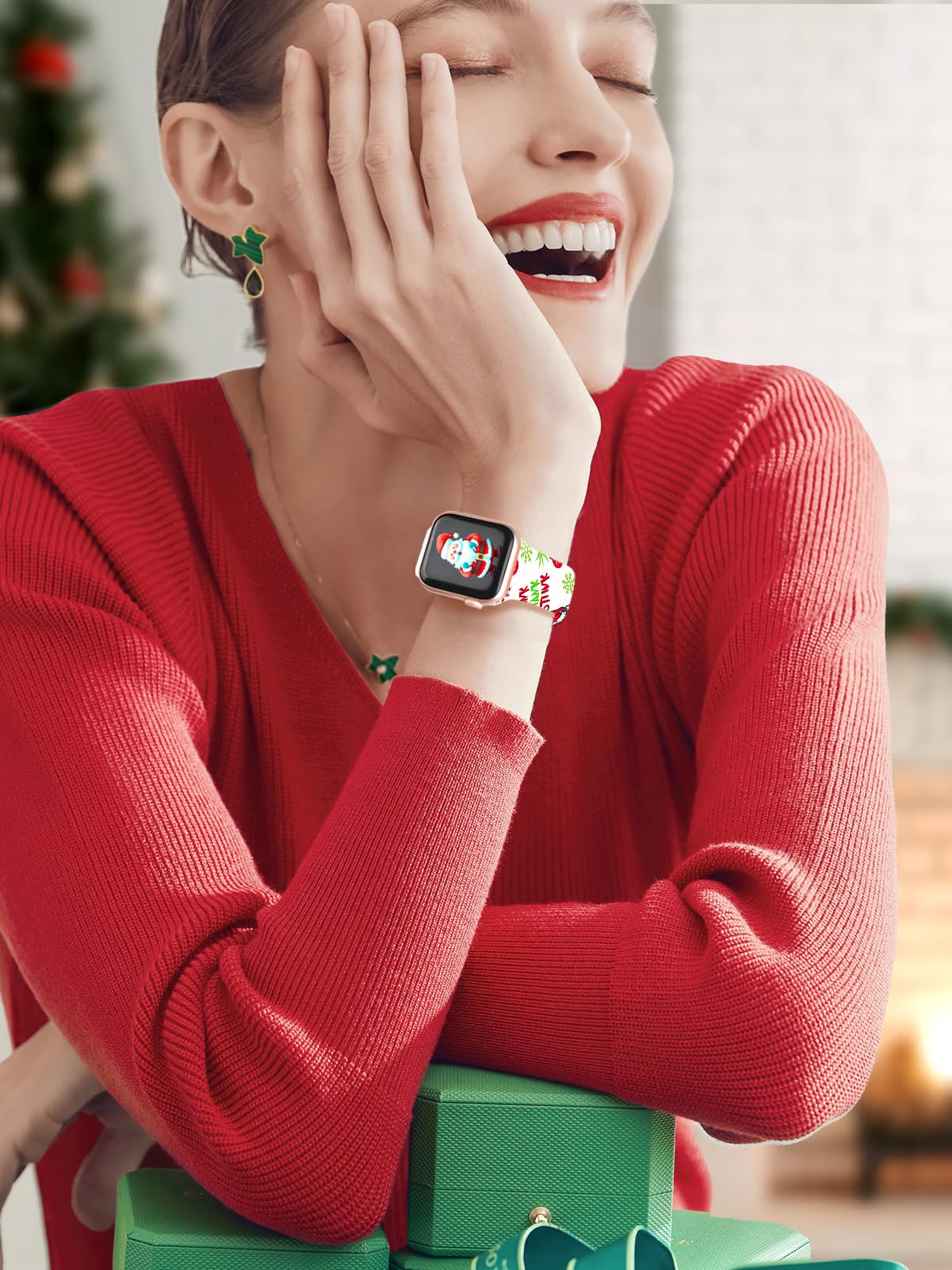 Foto 5 | Correa De Reloj Watbro Christmas Compatible Con Apple Watch De 38 A 49 Mm - Venta Internacional.