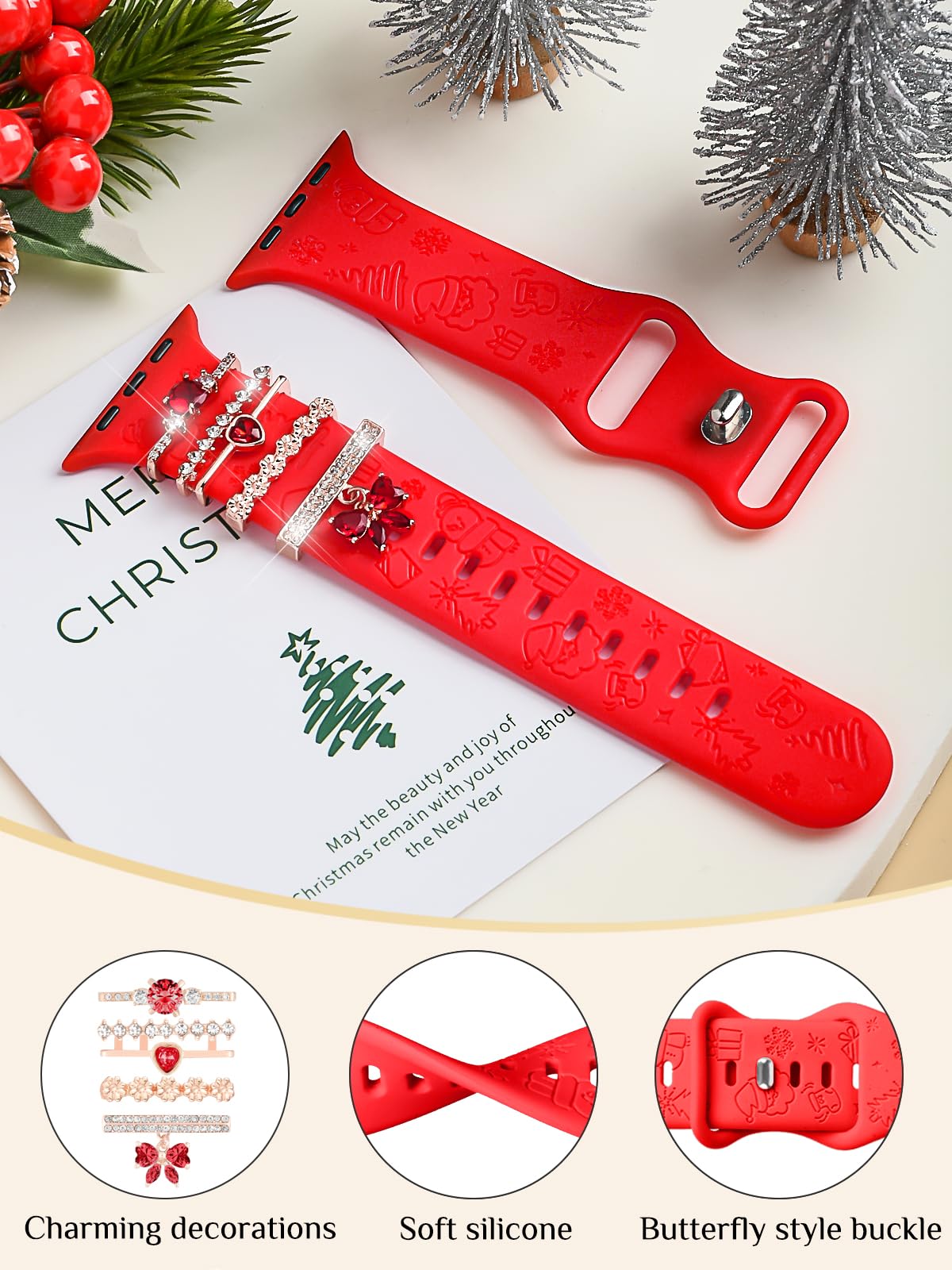 Foto 4 pulgar | Correa De Reloj Watbro Con Grabado Navideño Para Apple Watch De 40 Mm - Venta Internacional.