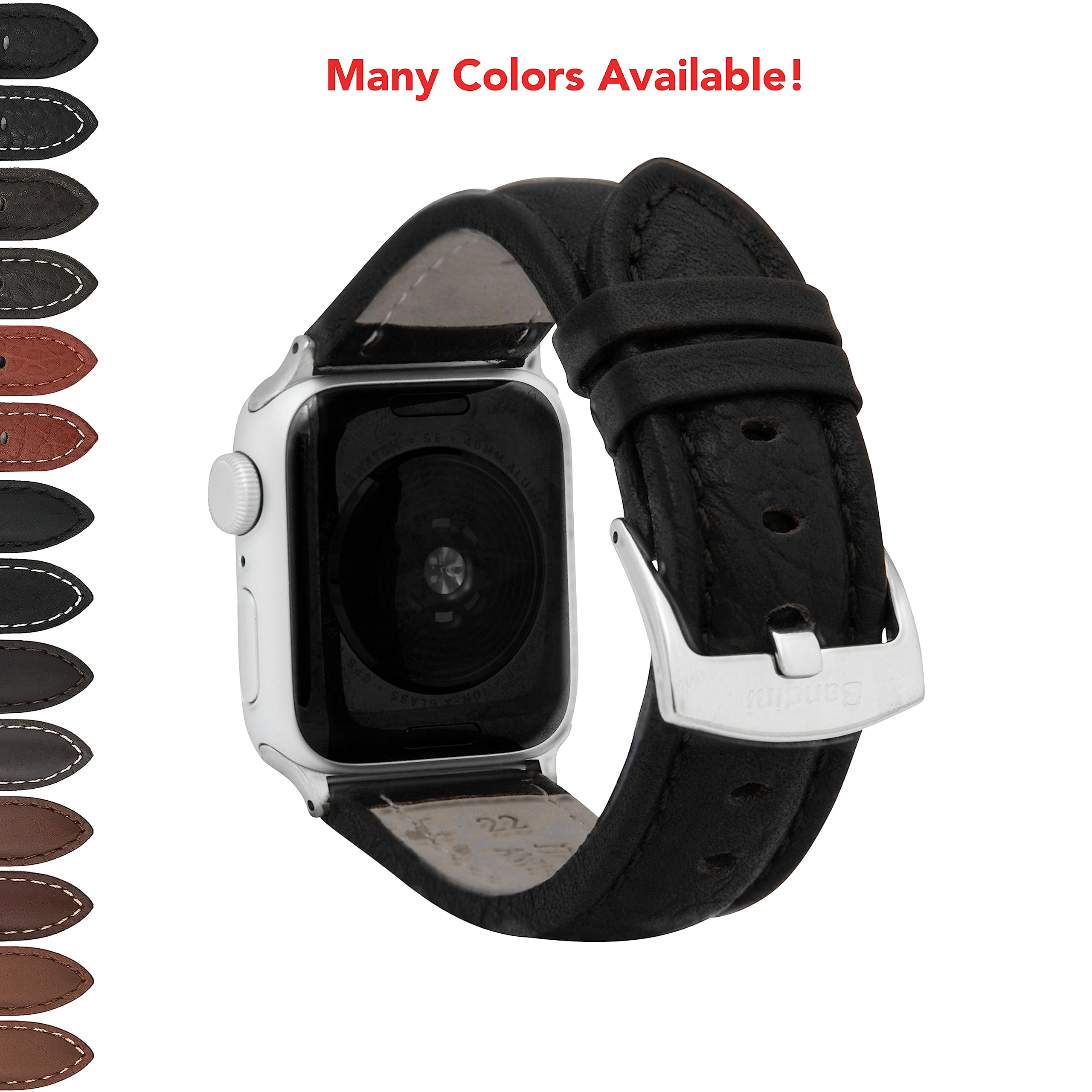 Foto 3 pulgar | Correa De Piel Clásica Bandini Para Apple Watch De 42 Mm - Venta Internacional.