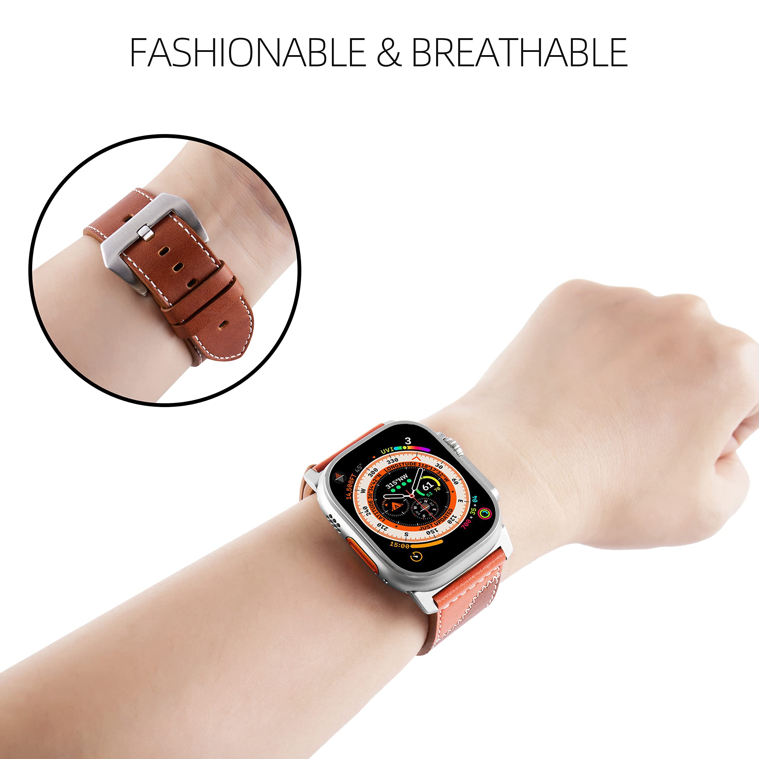 Foto 3 | Pulseras De Piel Jsgjmy Para Apple Watch Ultra 2 Serie 1 - Venta Internacional.