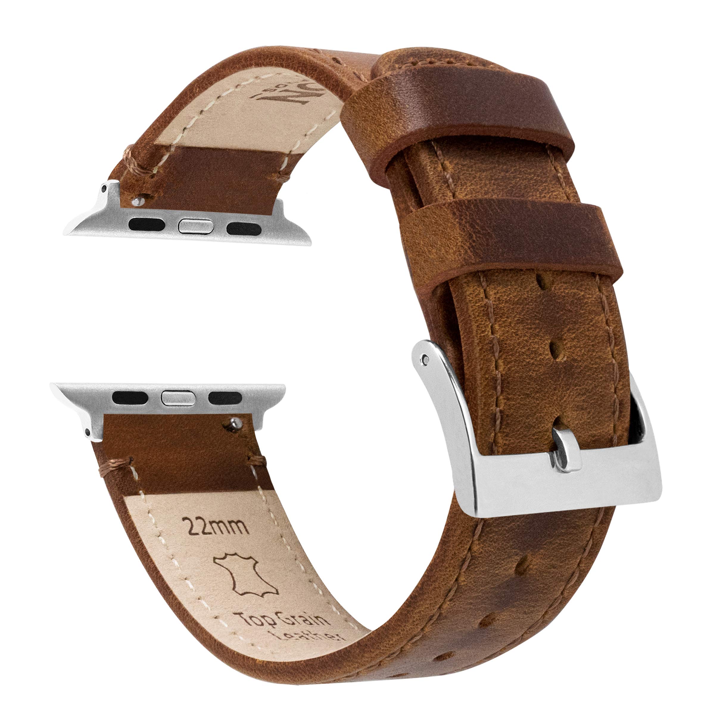 Correa Barton De Piel Color Caramelo Para Apple Watch 42/44/45/49 Mm - Venta Internacional.