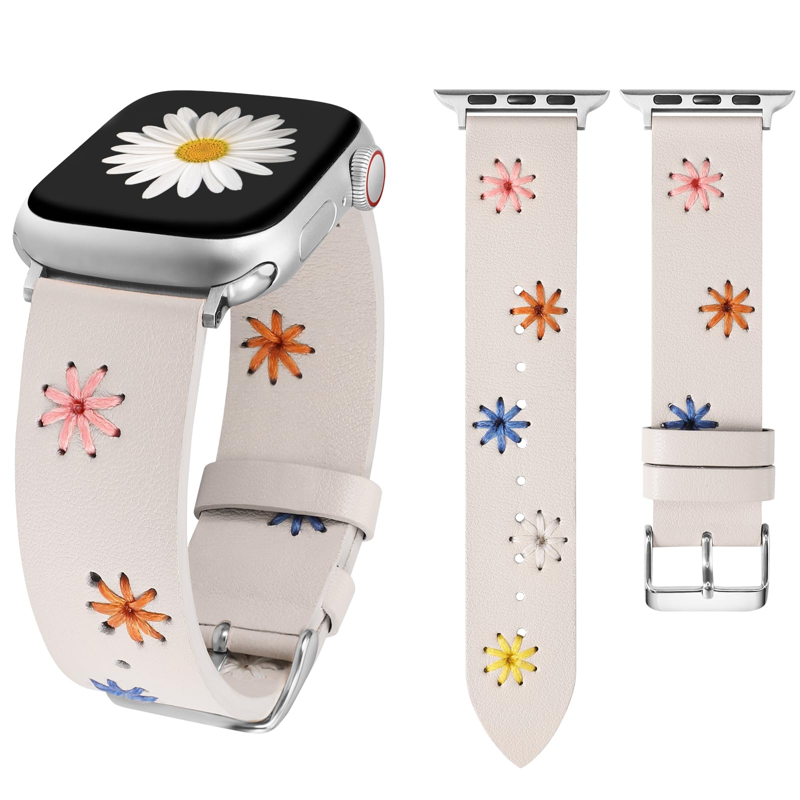 Correa De Reloj Wearlizer De Piel Suave Con Estampado Floral Para Mujer Apple - Venta Internacional. $712