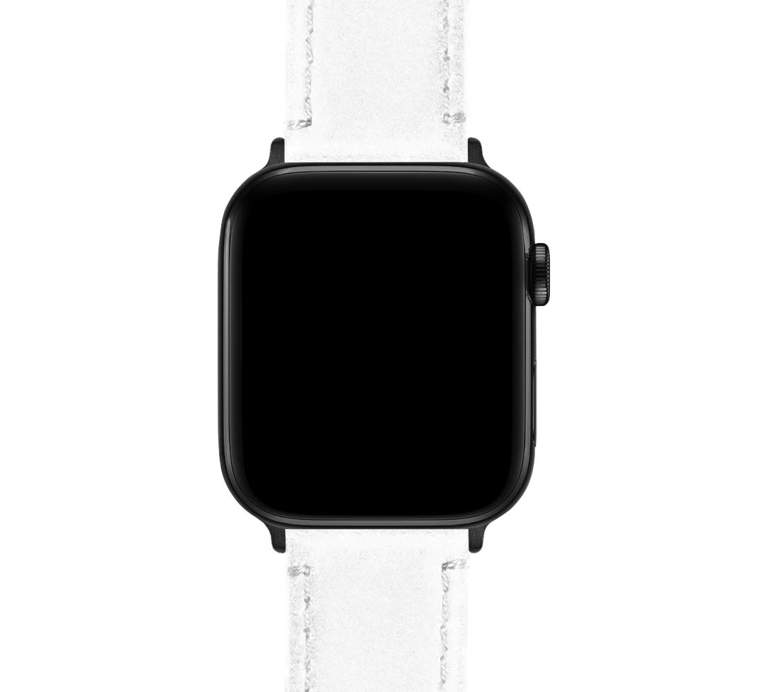 Foto 7 pulgar | Correa De Reloj Barton De Piel Blanca Con Herrajes Negros Para Apple Watch - Venta Internacional.