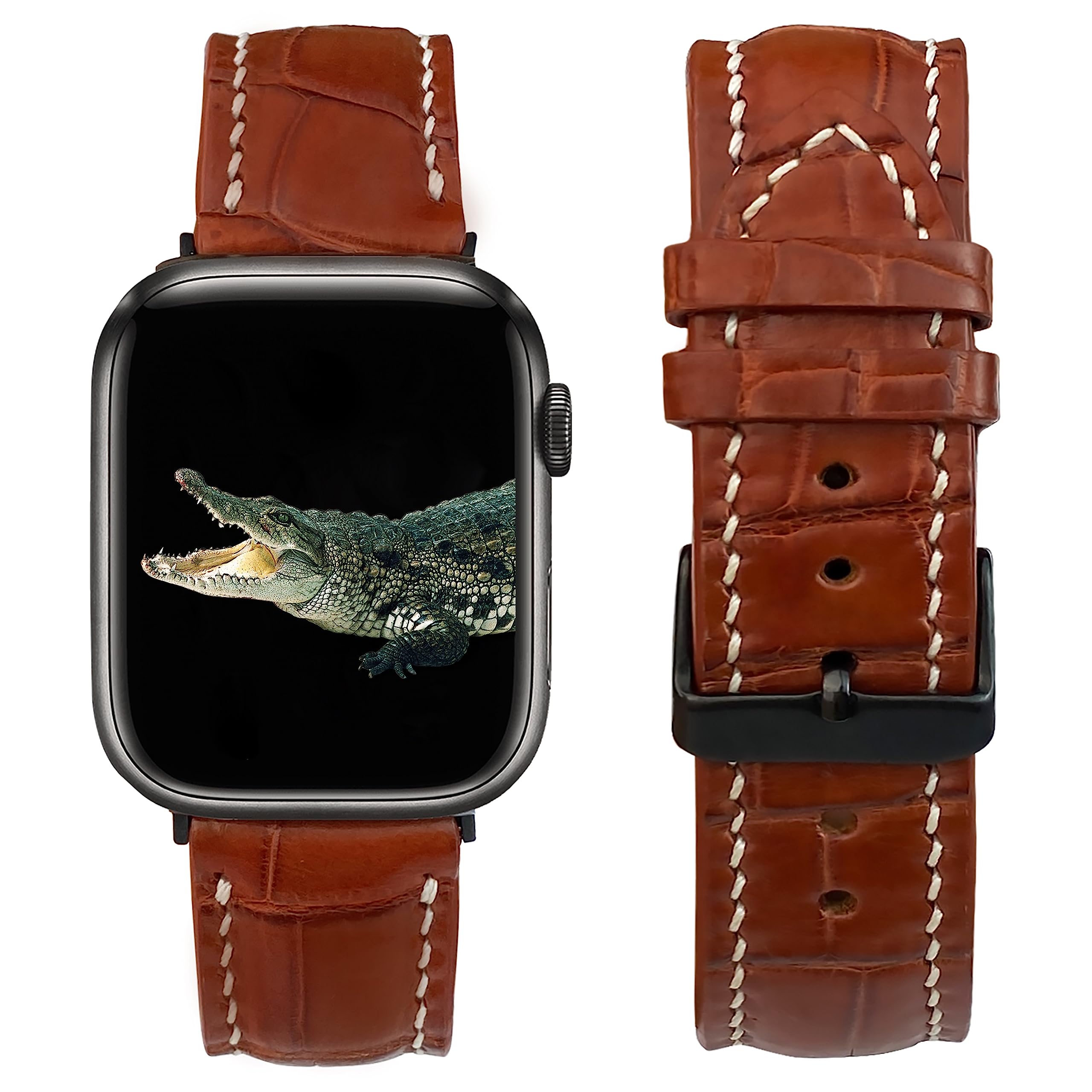 Correa De Reloj Vinacreations De Piel De Cocodrilo Para Apple Watch De 41 Mm - Venta Internacional.