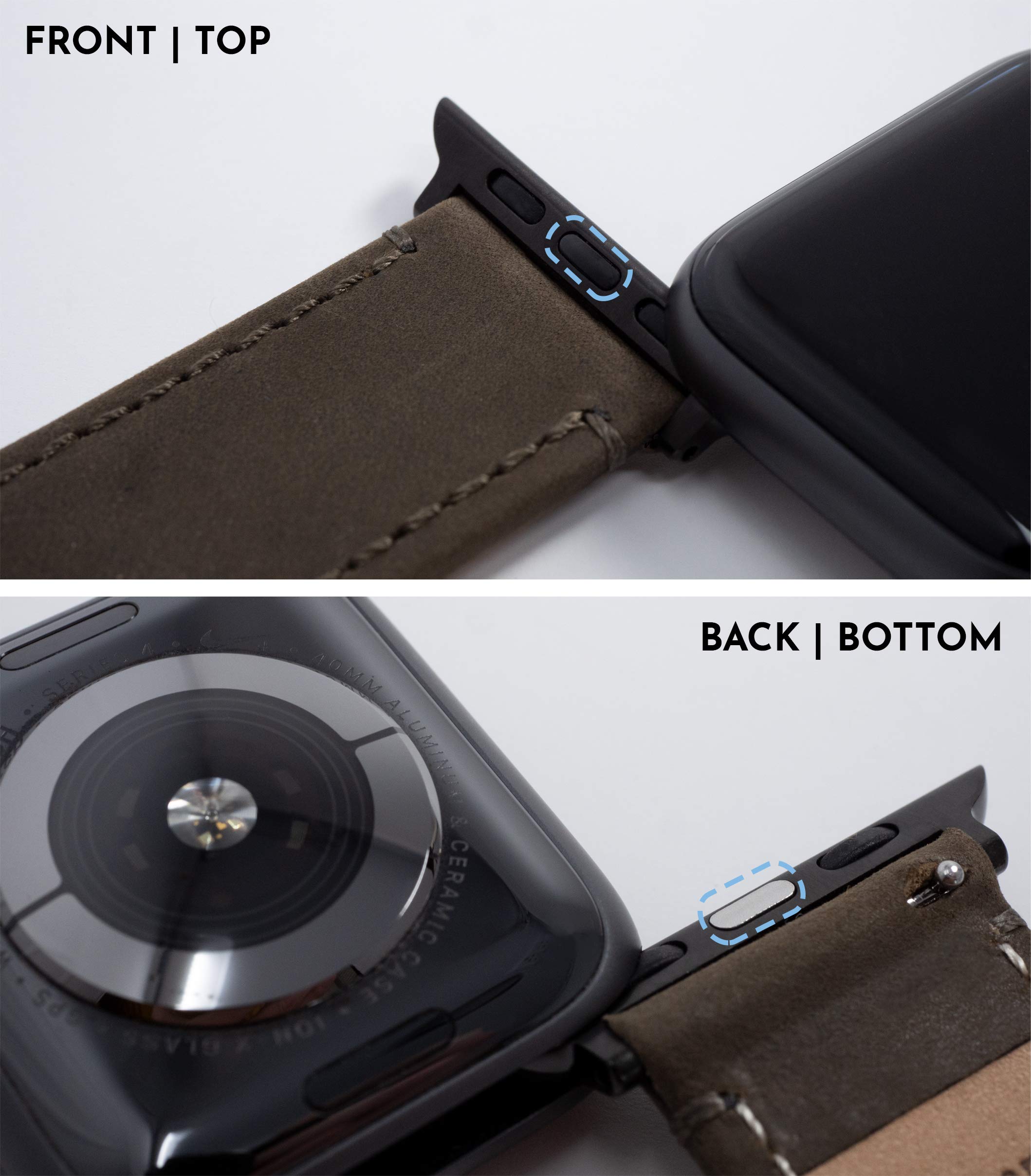 Foto 8 pulgar | Correa De Reloj Barton De Piel Negra De Grano Superior Para Apple Watch, 38-41 M - Venta Internacional.