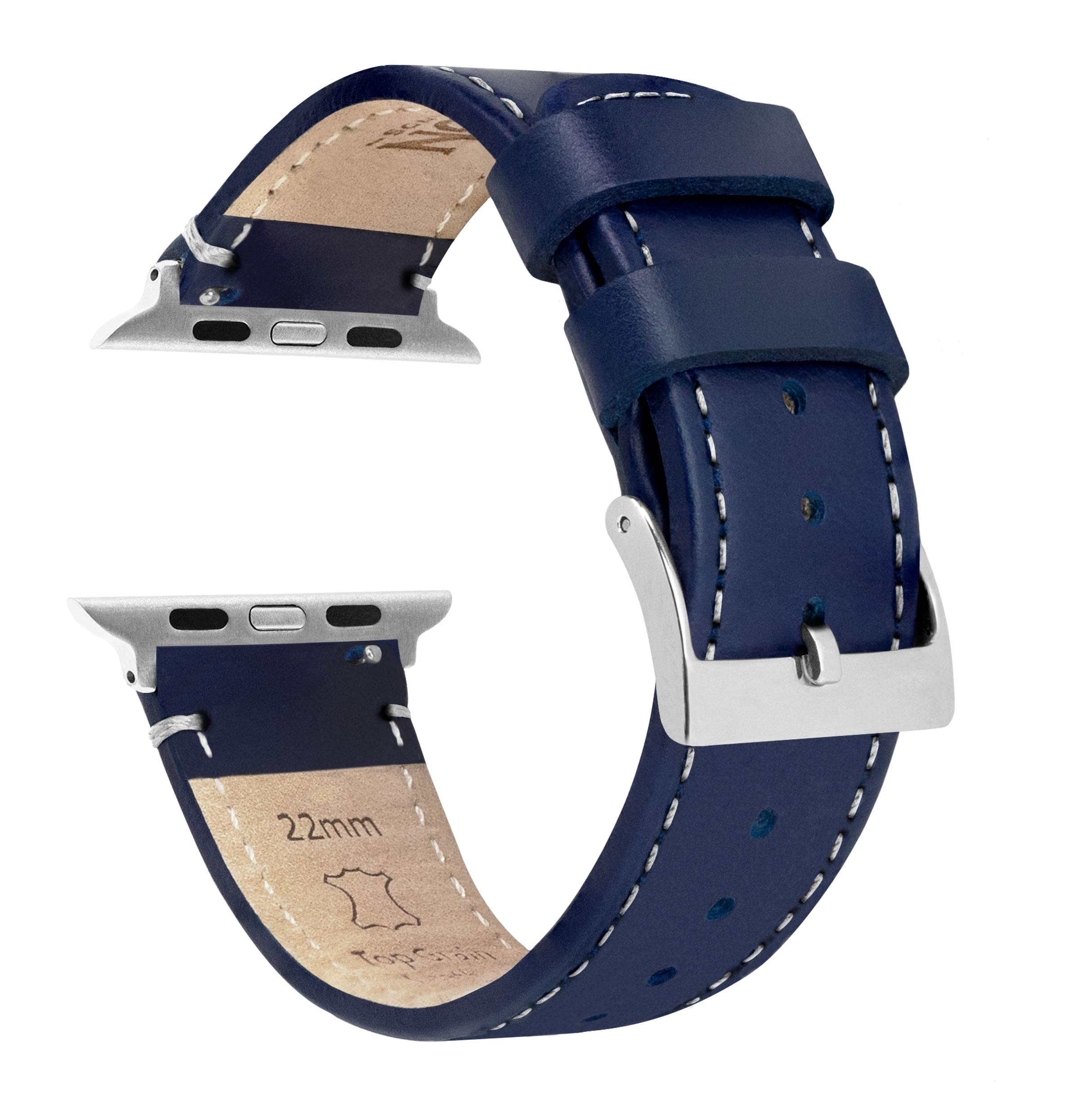 Correa Barton De Piel Azul Marino Para Apple Watch 38/40/41 - Venta Internacional.