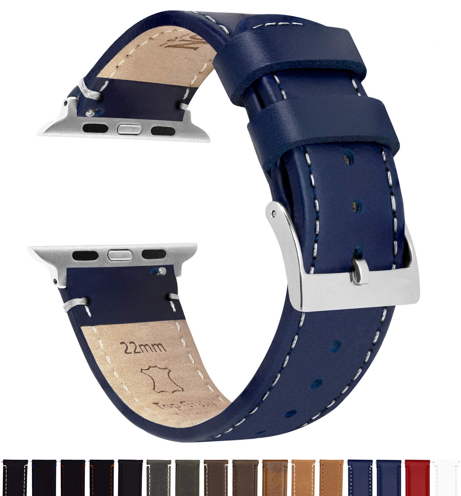 Foto 3 pulgar | Correa Barton De Piel Azul Marino Para Apple Watch 38/40/41 - Venta Internacional.