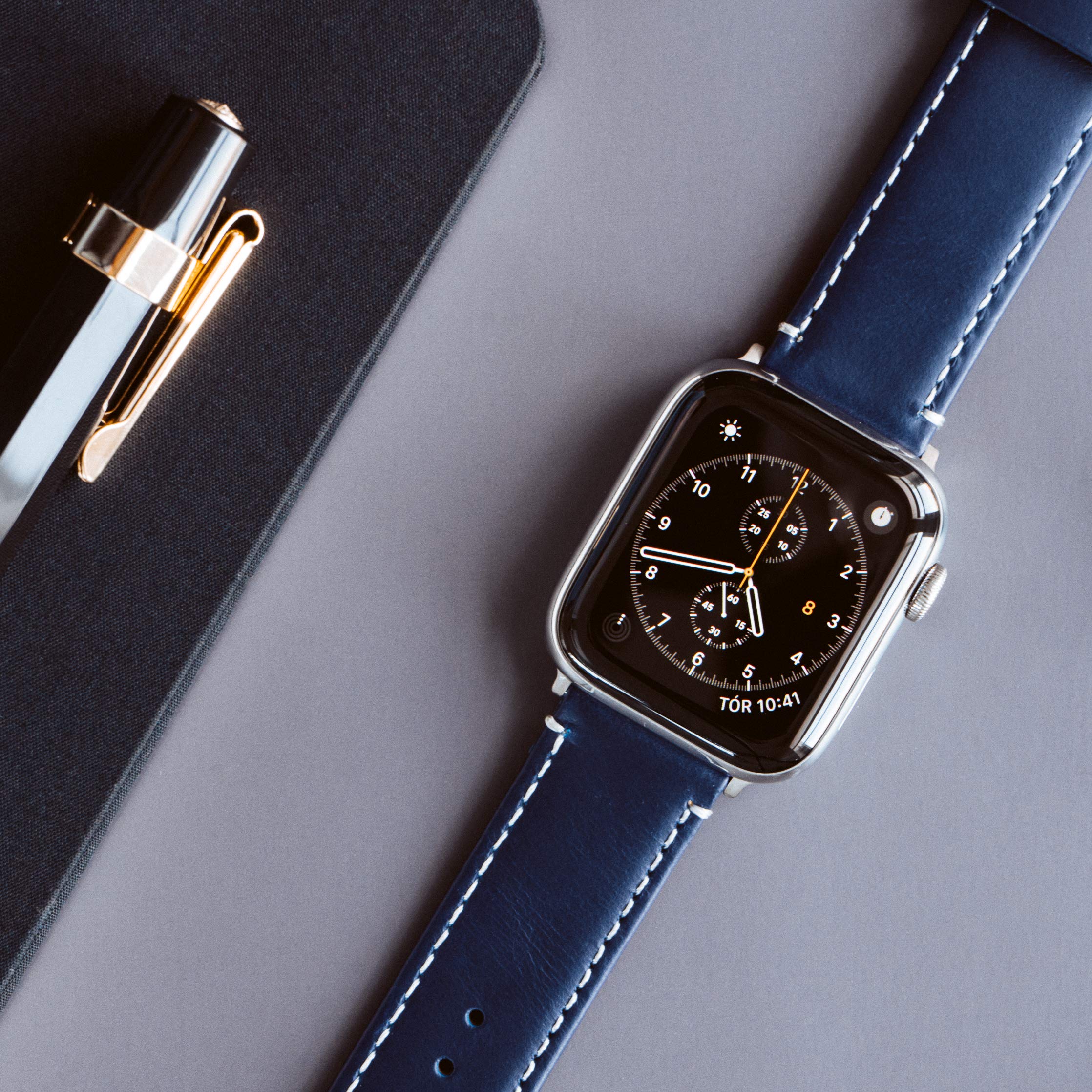 Foto 5 | Correa Barton De Piel Azul Marino Para Apple Watch 38/40/41 - Venta Internacional.