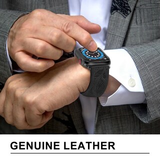 Foto 2 | Correa de Reloj de Piel Auténtica Npet con Estampado de Plumas Grabadas - Venta Internacional