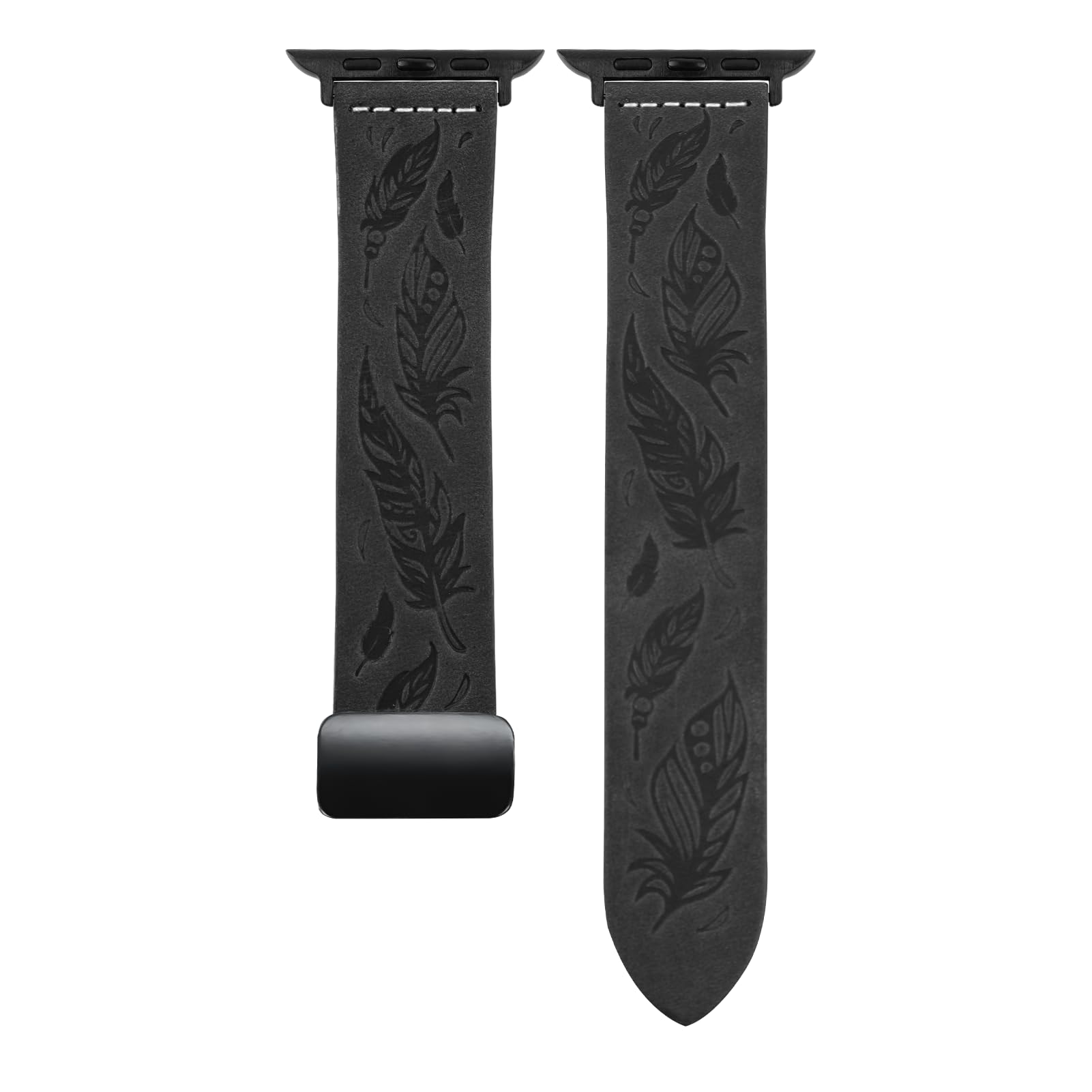 Foto 6 pulgar | Correa de Reloj de Piel Auténtica Npet con Estampado de Plumas Grabadas - Venta Internacional