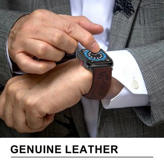 Foto 2 | Correa de Reloj de Piel Auténtica Npet con Estampado de Plumas Grabadas - Venta Internacional