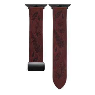 Foto 5 | Correa de Reloj de Piel Auténtica Npet con Estampado de Plumas Grabadas - Venta Internacional