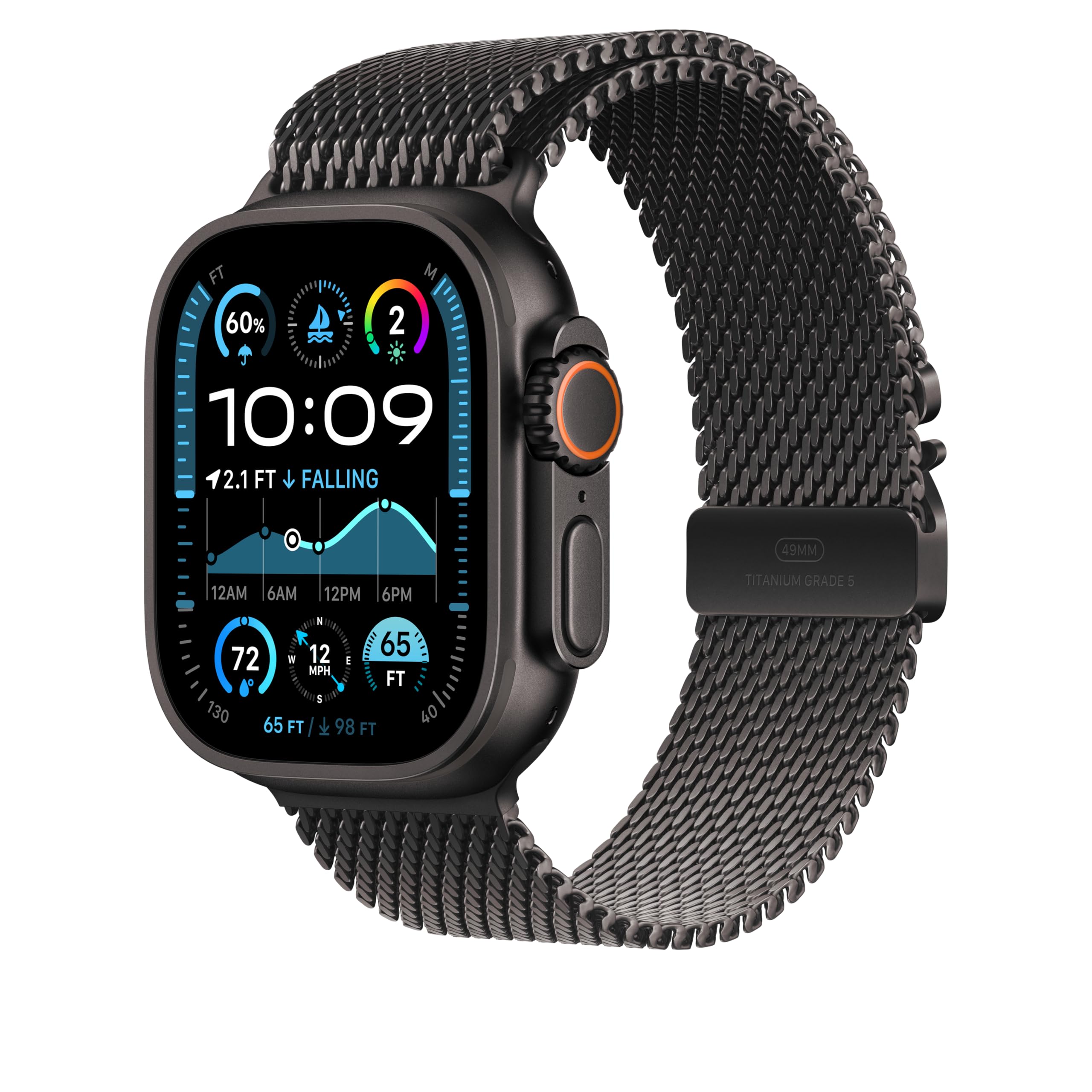 Foto 2 | Correa De Reloj Apple Milanese Loop Negra De 49 Mm Para 155-185 Mm - Venta Internacional.