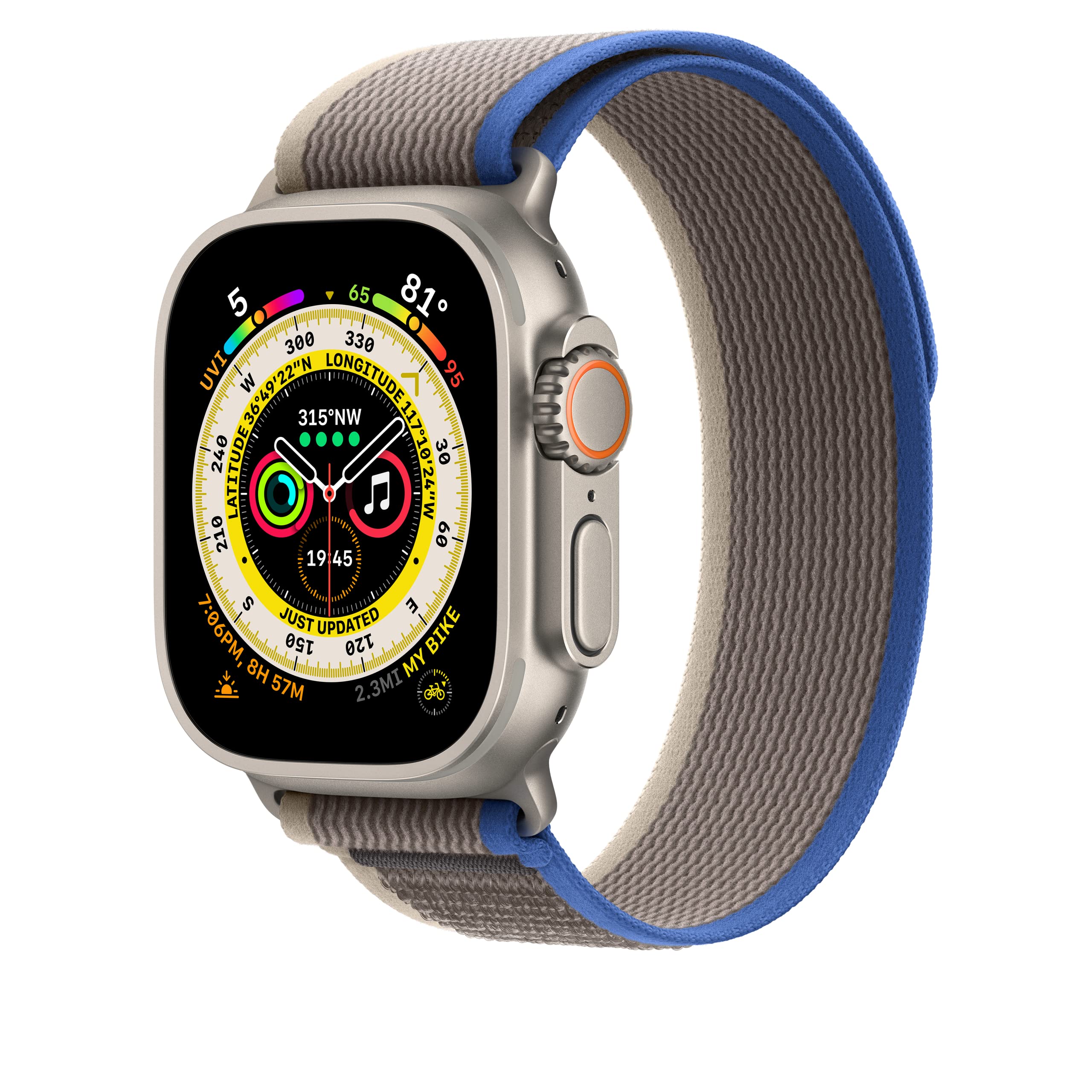 Foto 3 pulgar | Correa De Reloj Apple Trail Loop Azul/gris Titanio 49 Mm M/l - Venta Internacional.