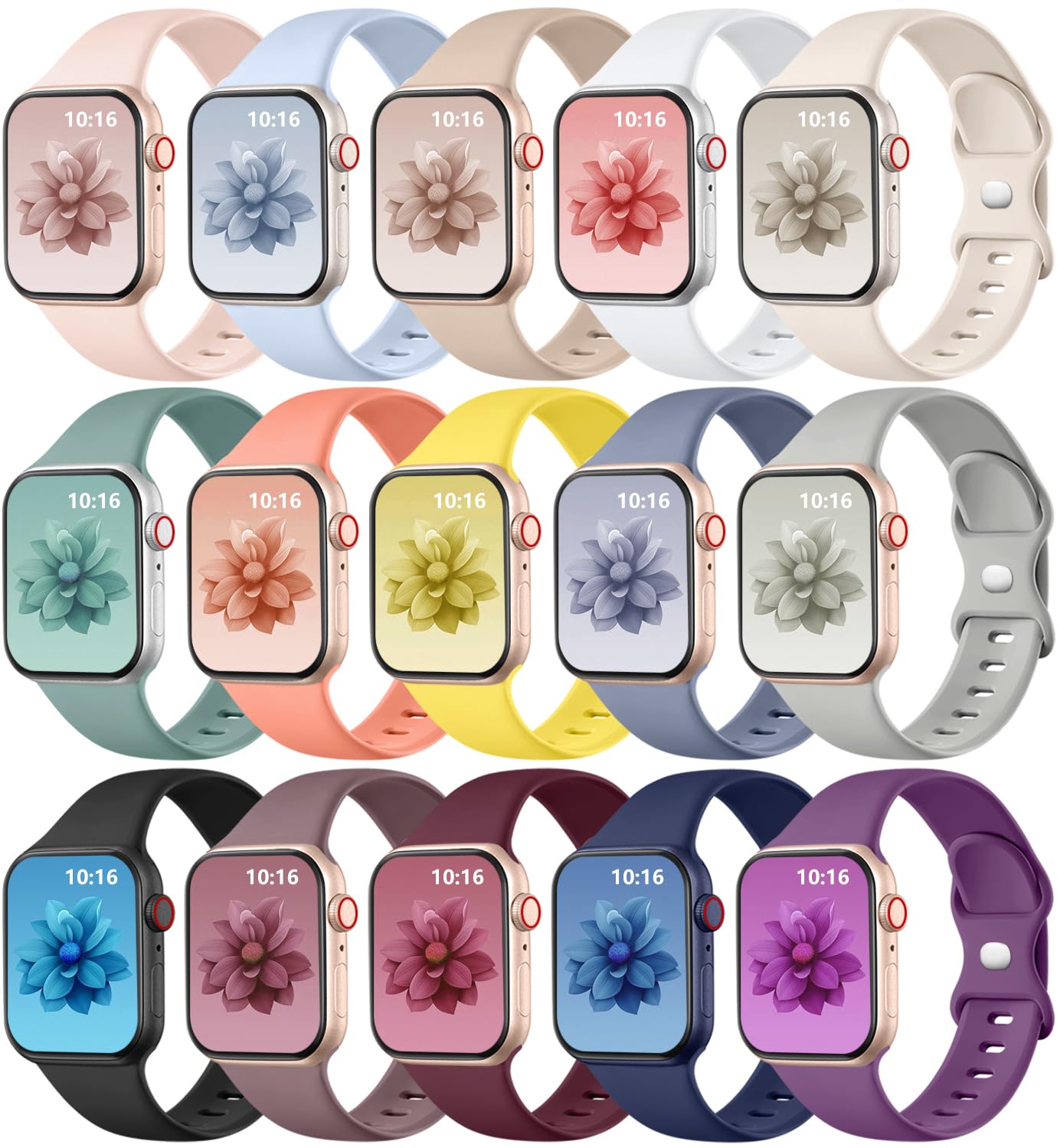 Foto 1 | Pack de 15 Correas Geak Silicone Sport para Apple Watch 40-49 Mm - Venta Internacional