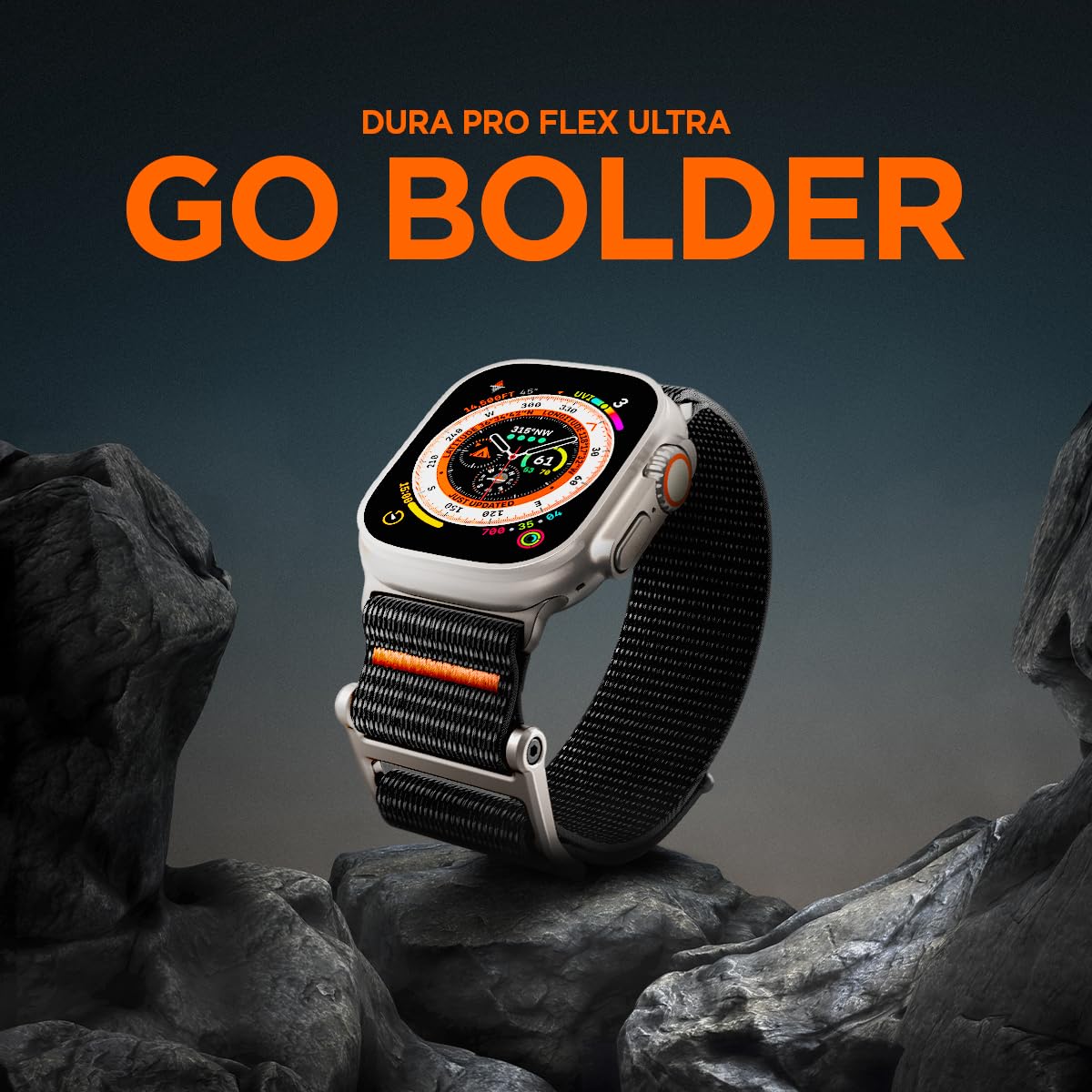 Foto 4 pulgar | Correa Spigen Durapro Flex Ultra para Apple Watch Negra - Venta Internacional